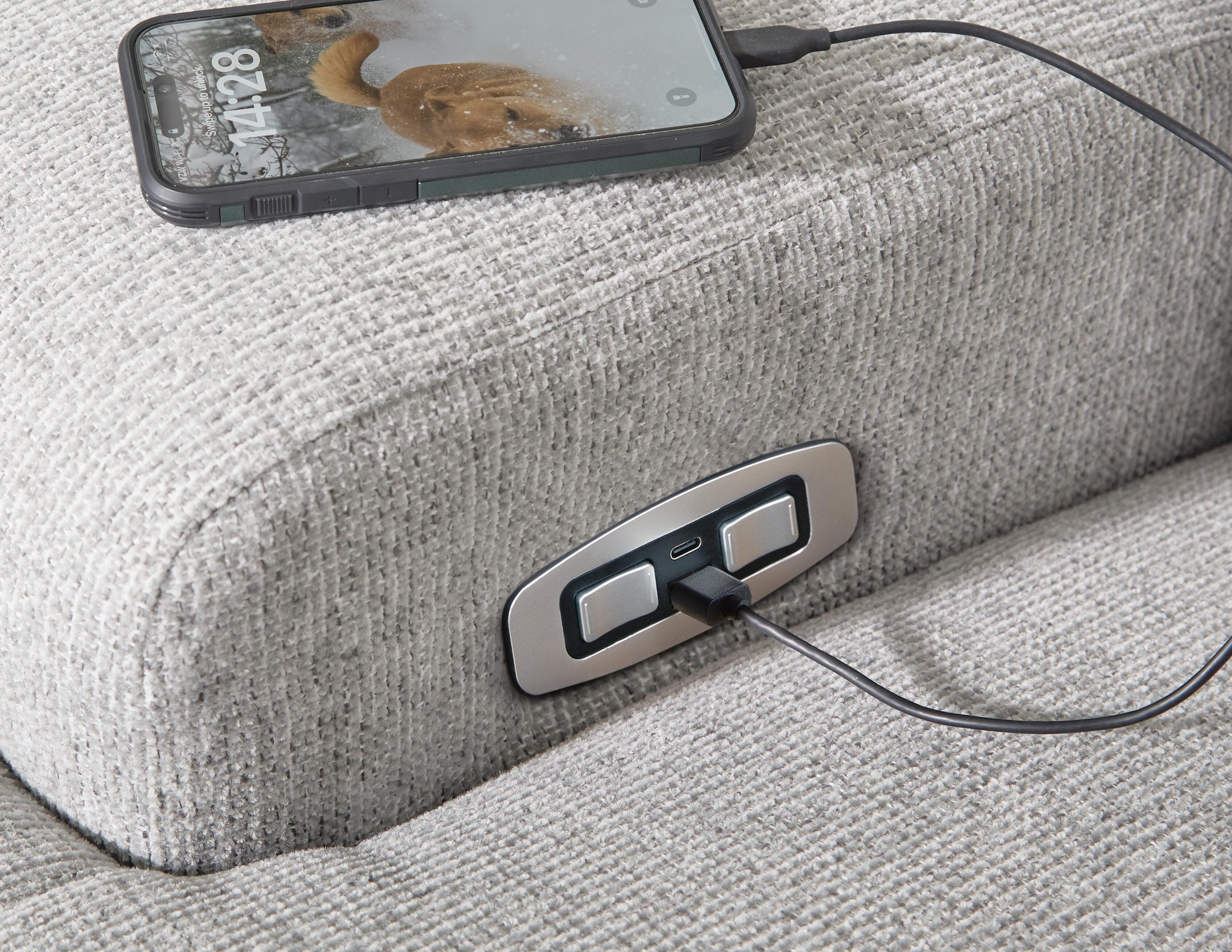 Acklen Place 3-Piece Power Reclining Sectional — Black/Gray — view 5