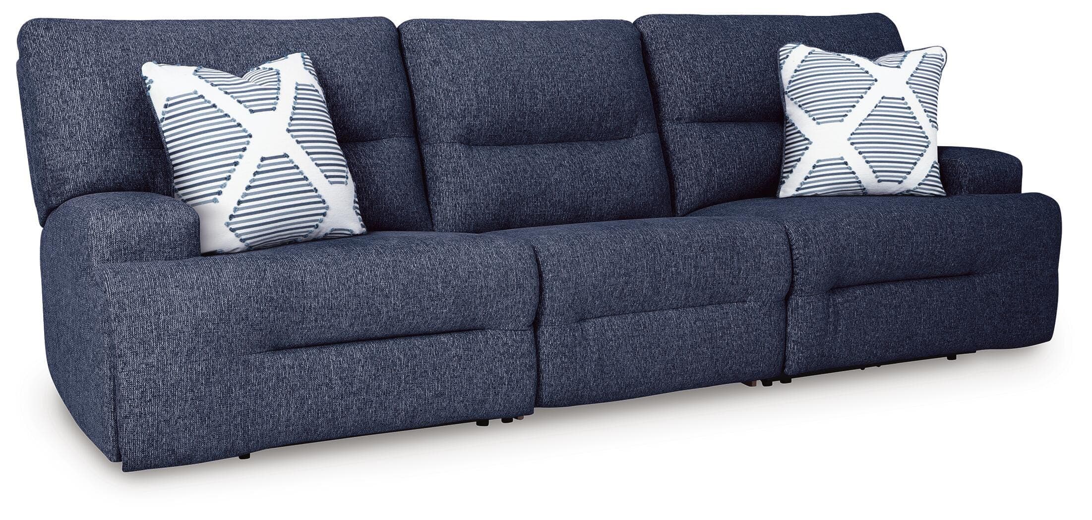 Acklen Place 3-Piece Power Reclining Sectional Sofa — Navy — view 3