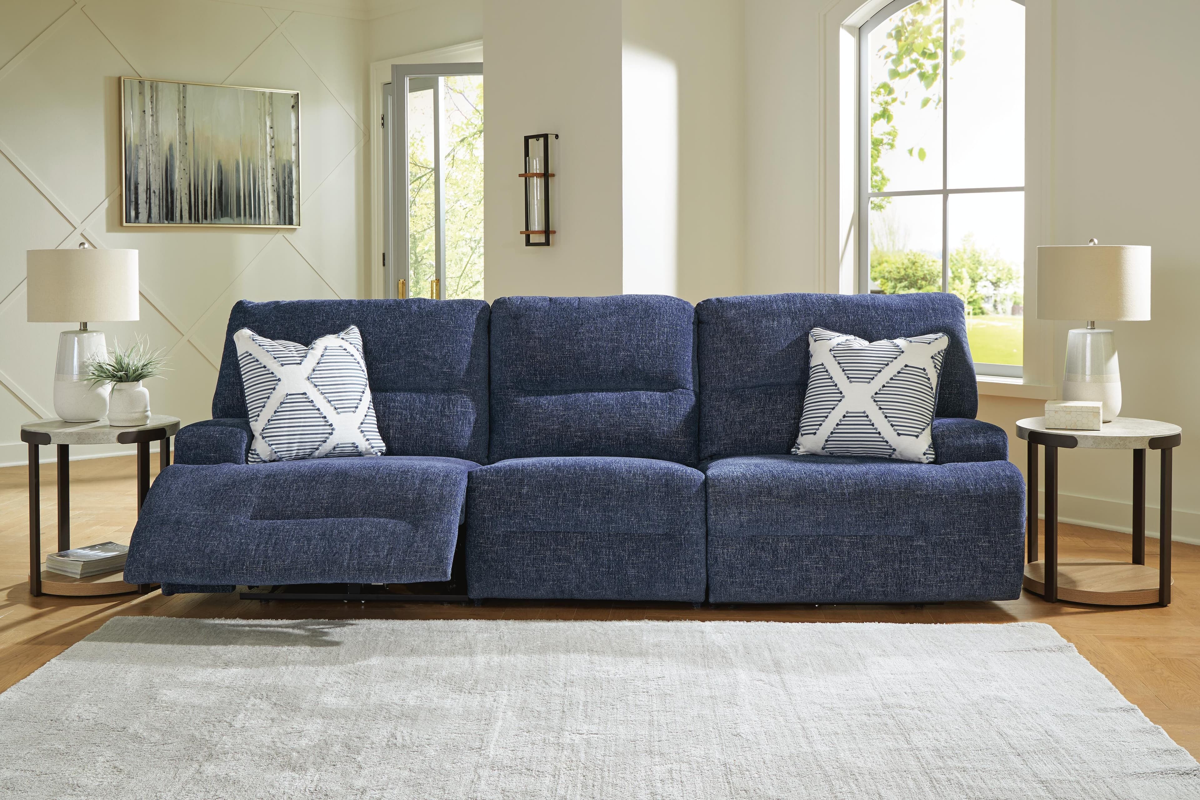 Acklen Place 3-Piece Power Reclining Sectional Sofa — Navy — view 2