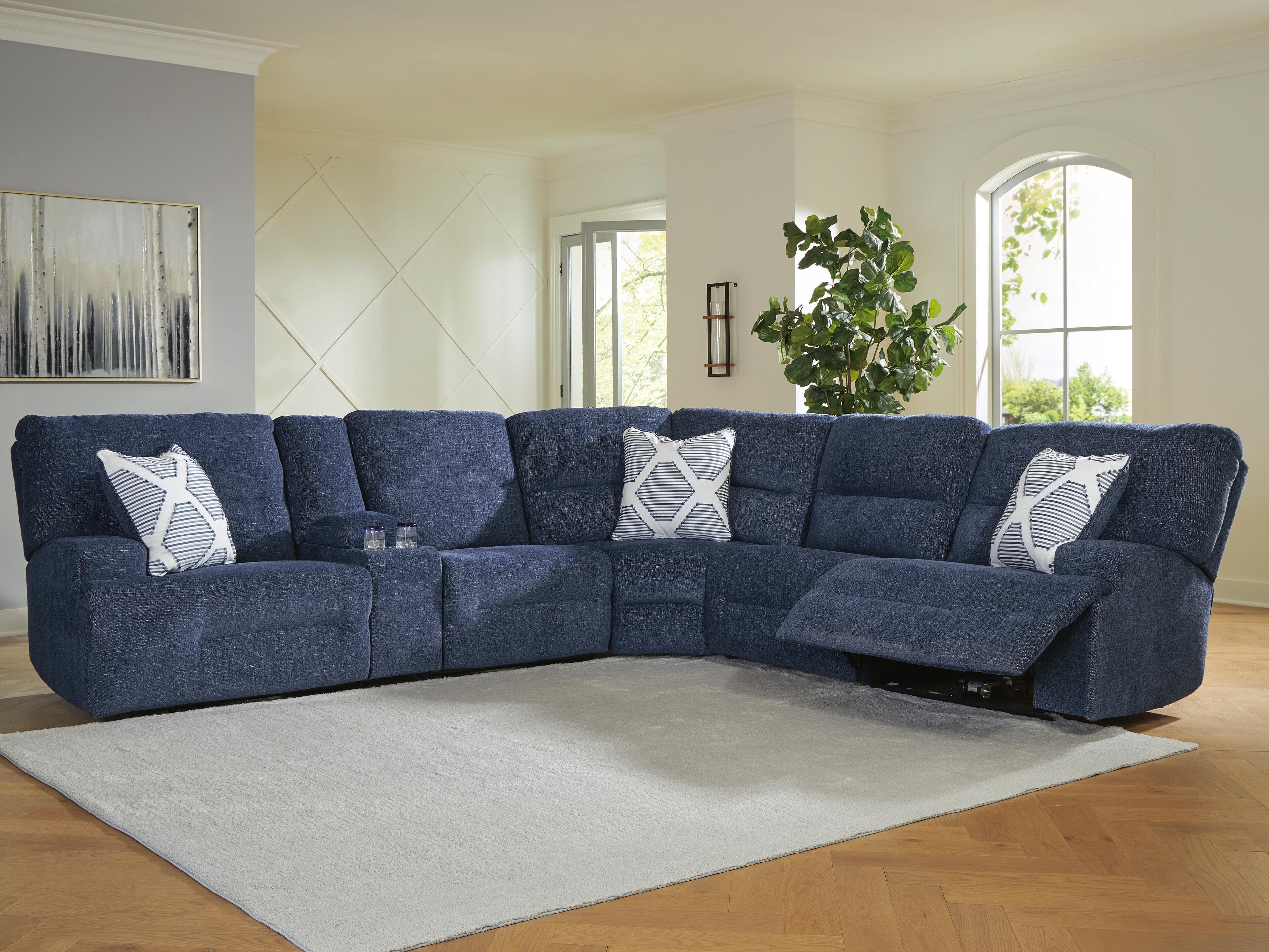 Acklen Place 6-Piece Power Reclining Sectional — Navy — view 2