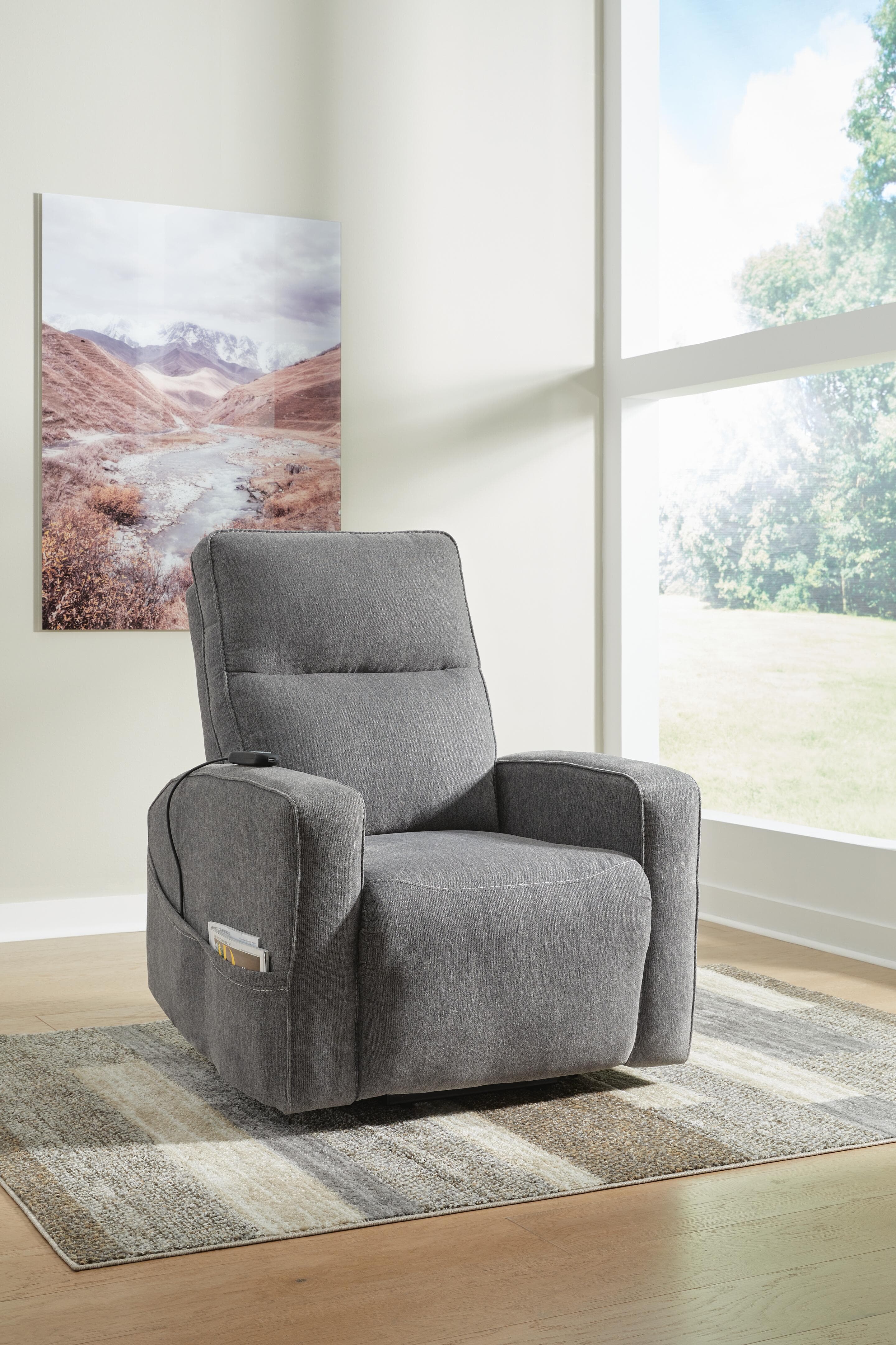Starganza Power Lift Recliner — Black/Gray & Brown/Beige — view 2