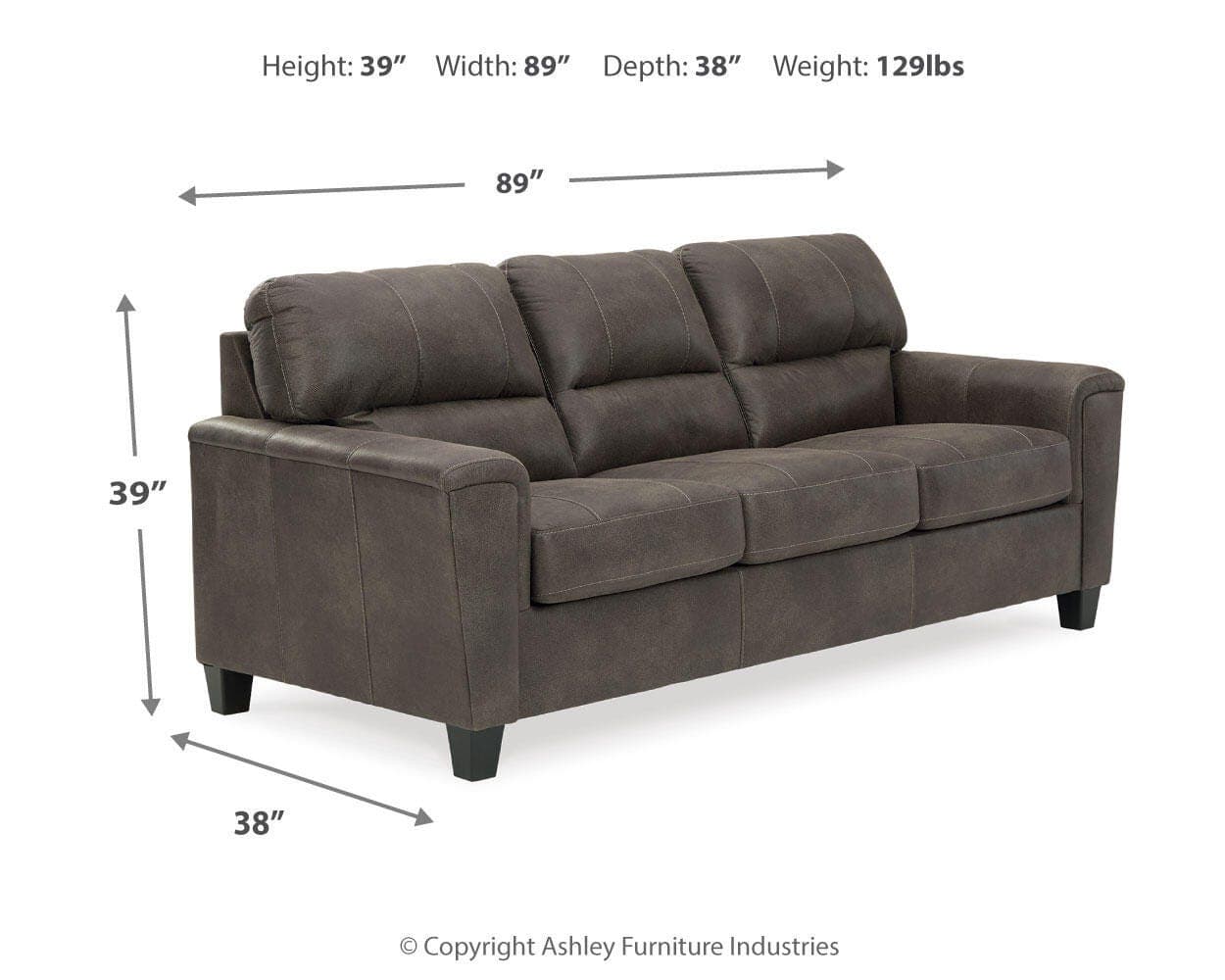 Navi Sofa — Black/Gray — view 4