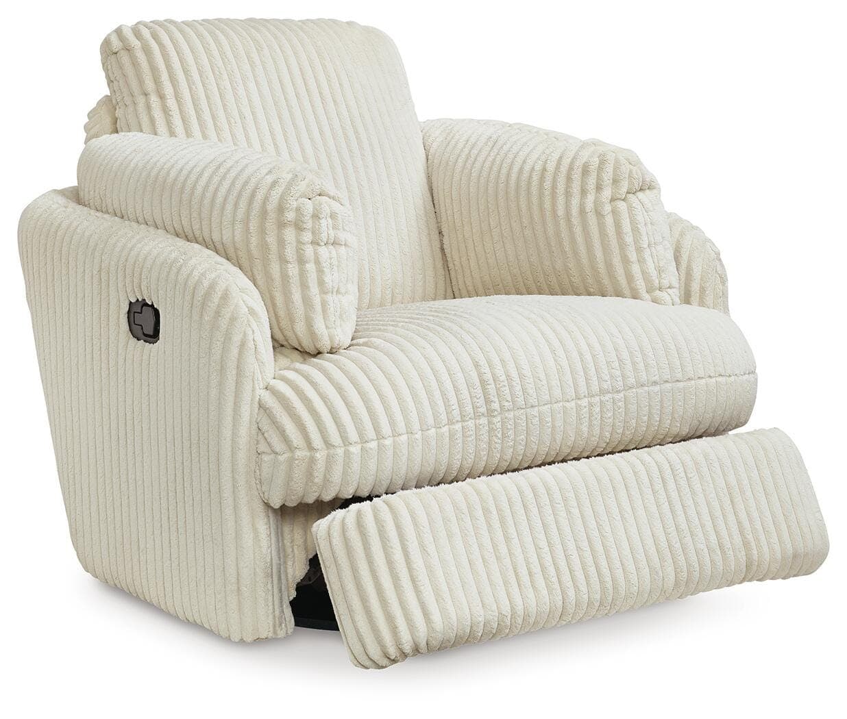 Tie-Breaker Swivel Glider Recliner — White — view 3