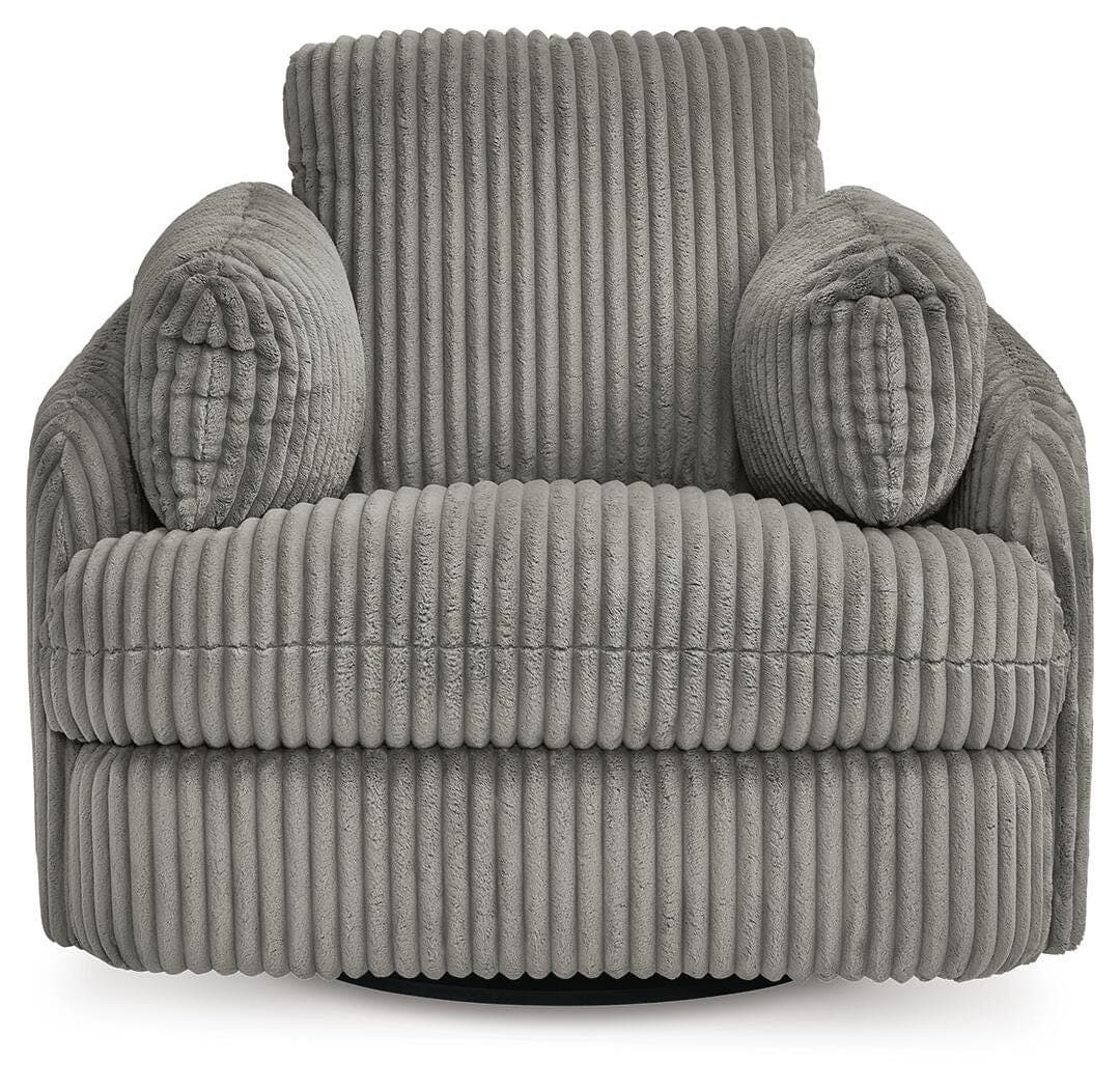 Tie-Breaker Swivel Glider Recliner — Black/Gray — view 4