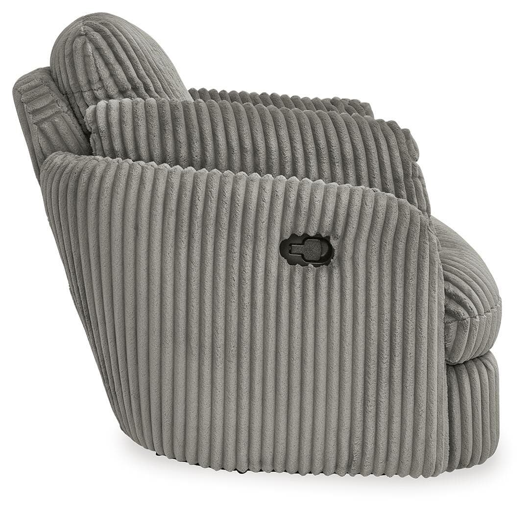 Tie-Breaker Swivel Glider Recliner — Black/Gray — view 5