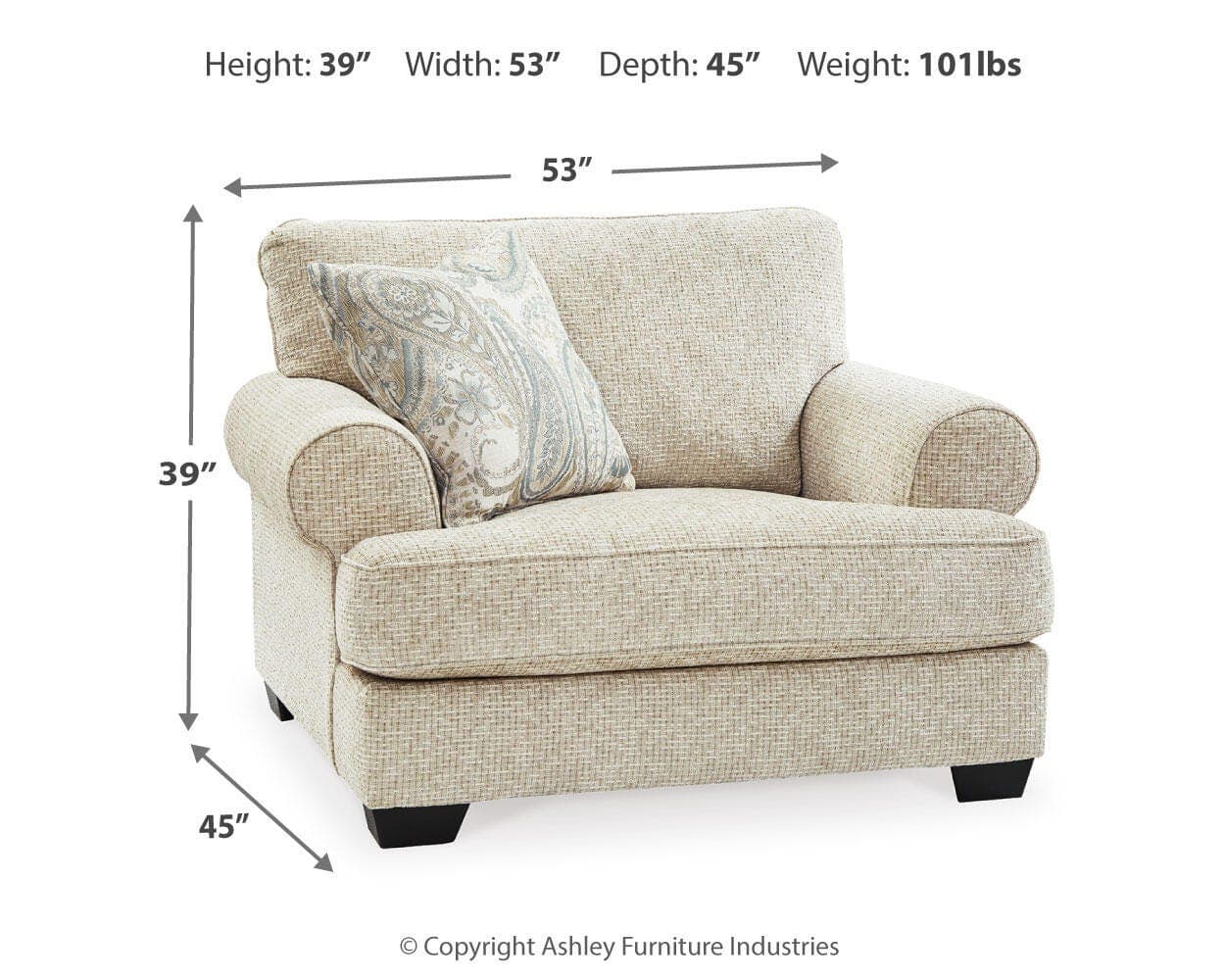 Monaghan Oversized Chair — White — view 4