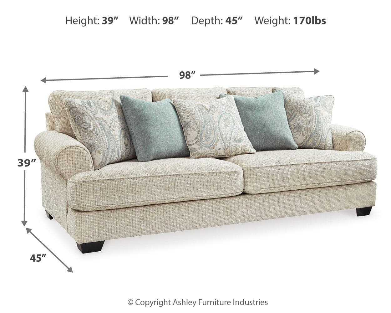 Monaghan Sofa — White — view 4