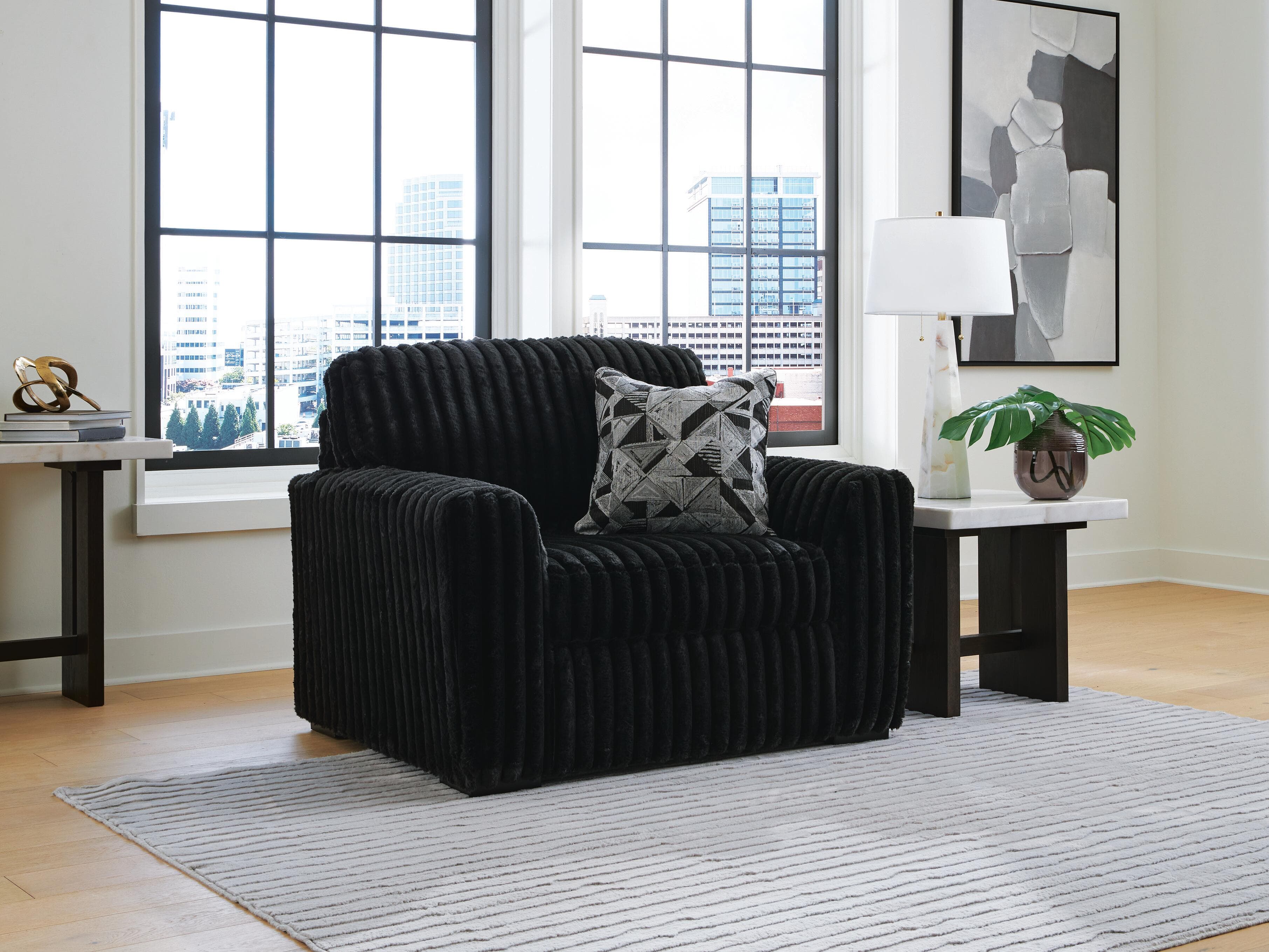 Midnight-Madness Oversized Chair — Black/Gray — view 2