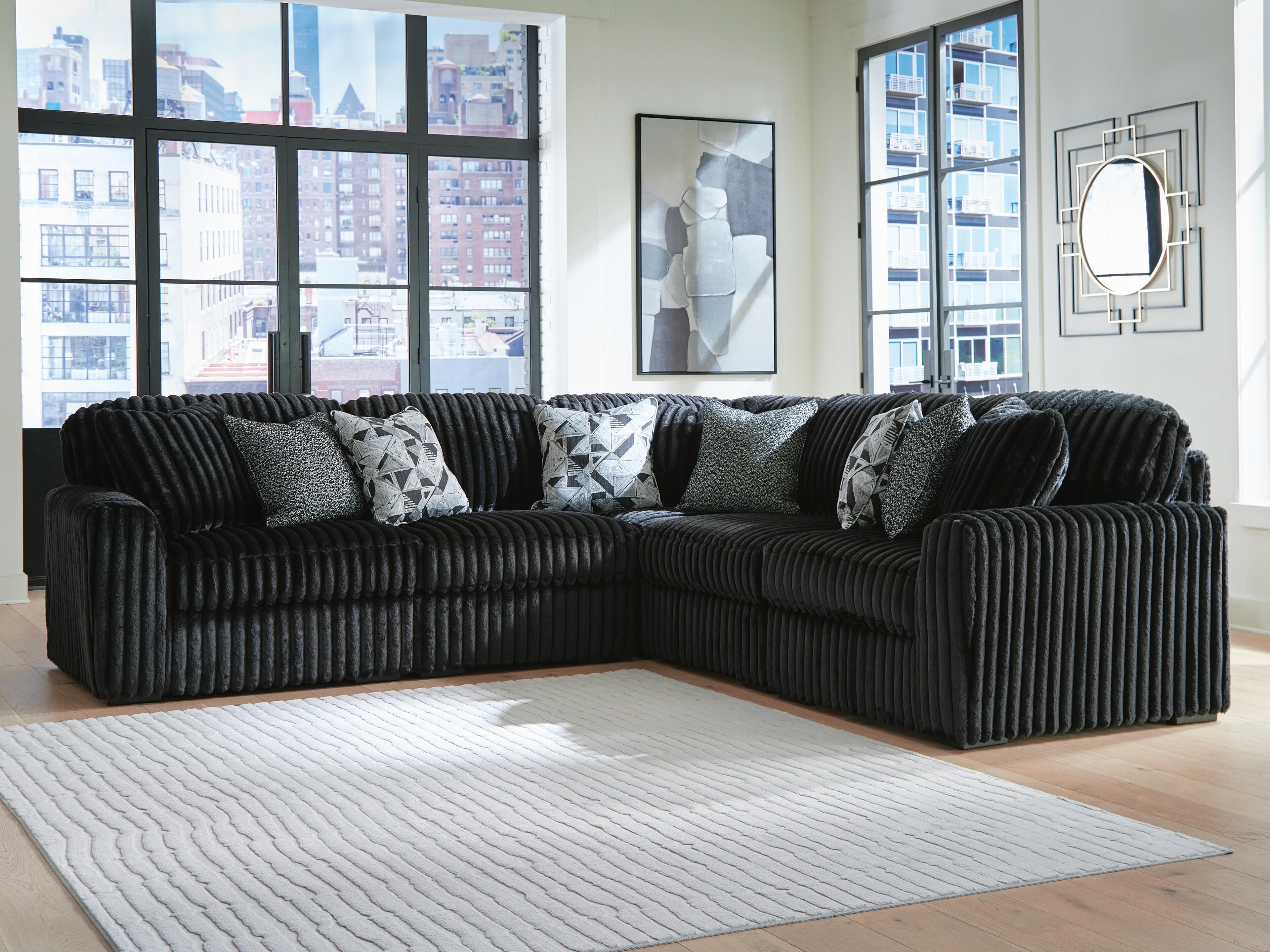 Midnight-Madness 5-Piece Sectional — Onyx — view 2