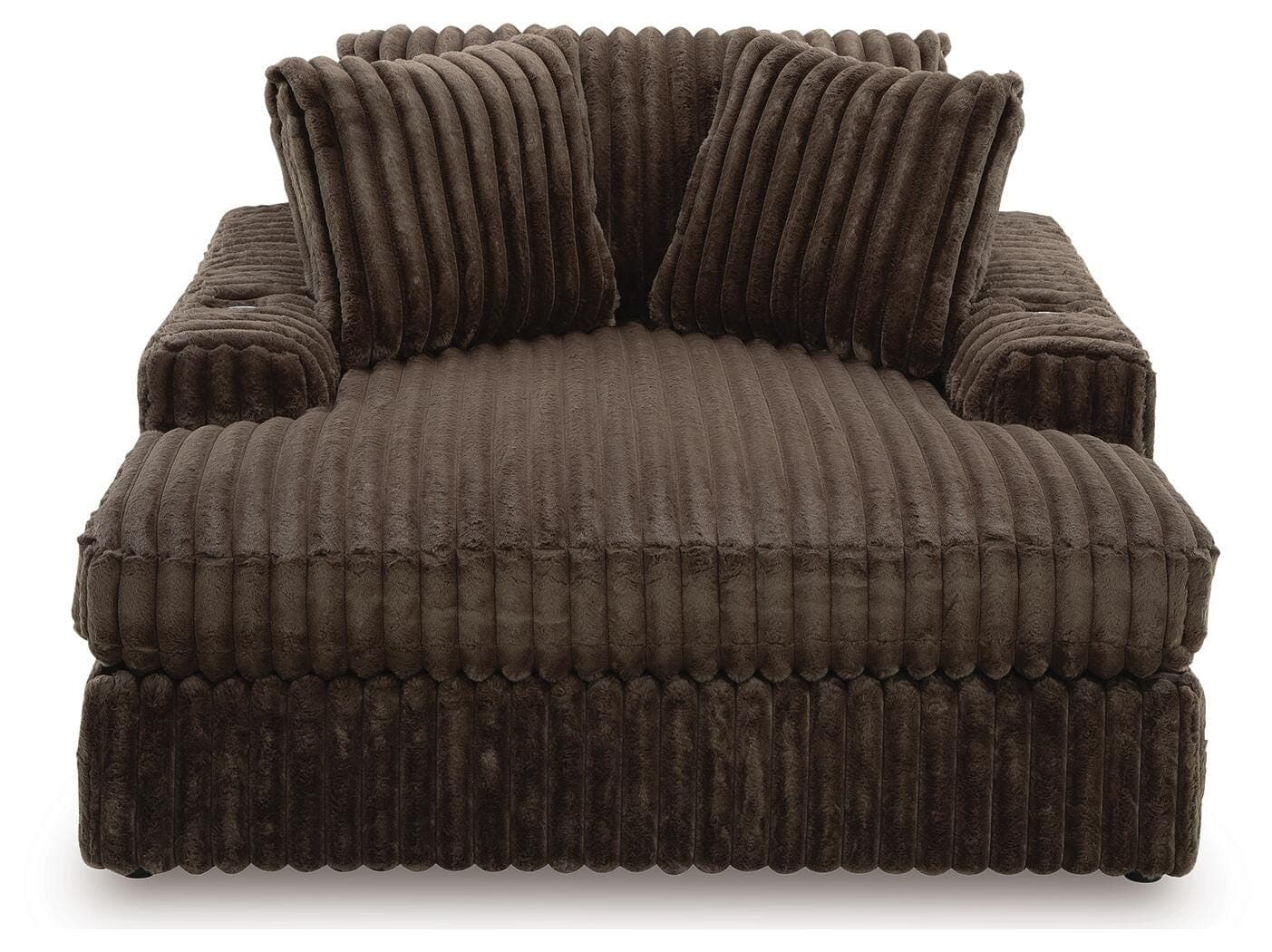 Midnight-Madness Oversized Chaise — Brown/Beige — view 3