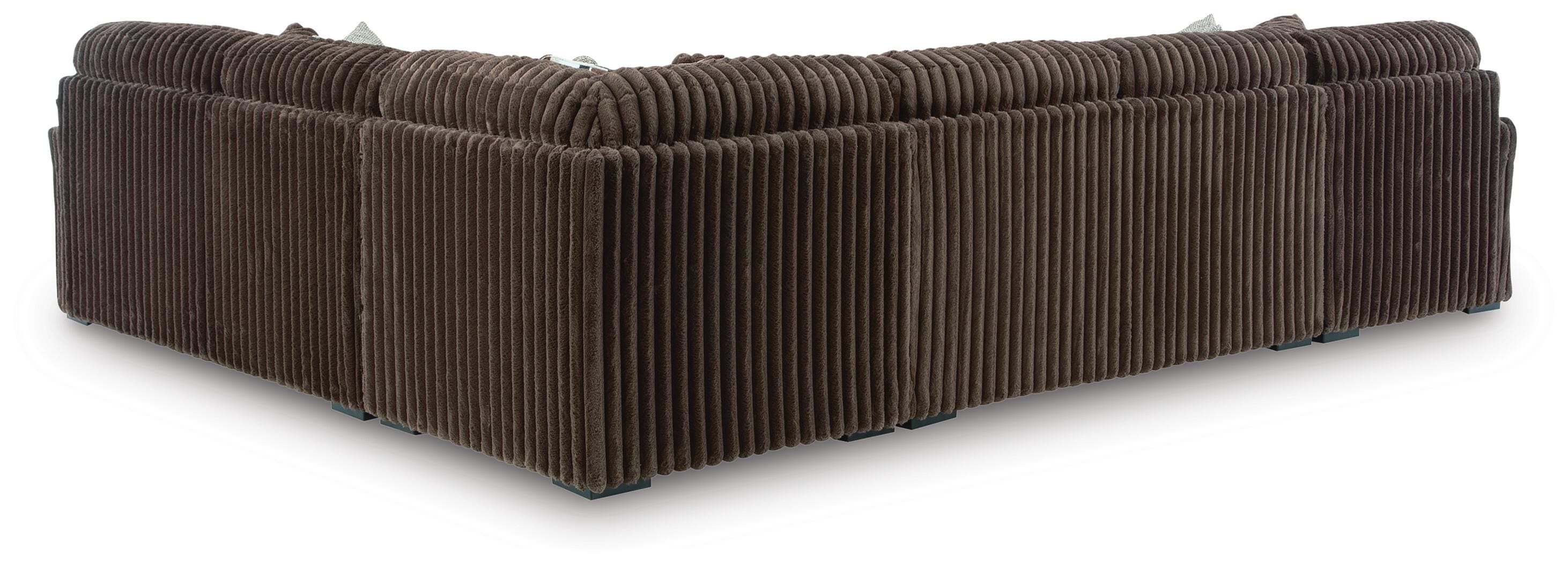 Midnight-Madness 4-Piece Sectional with Chaise — Brown/Beige — view 3