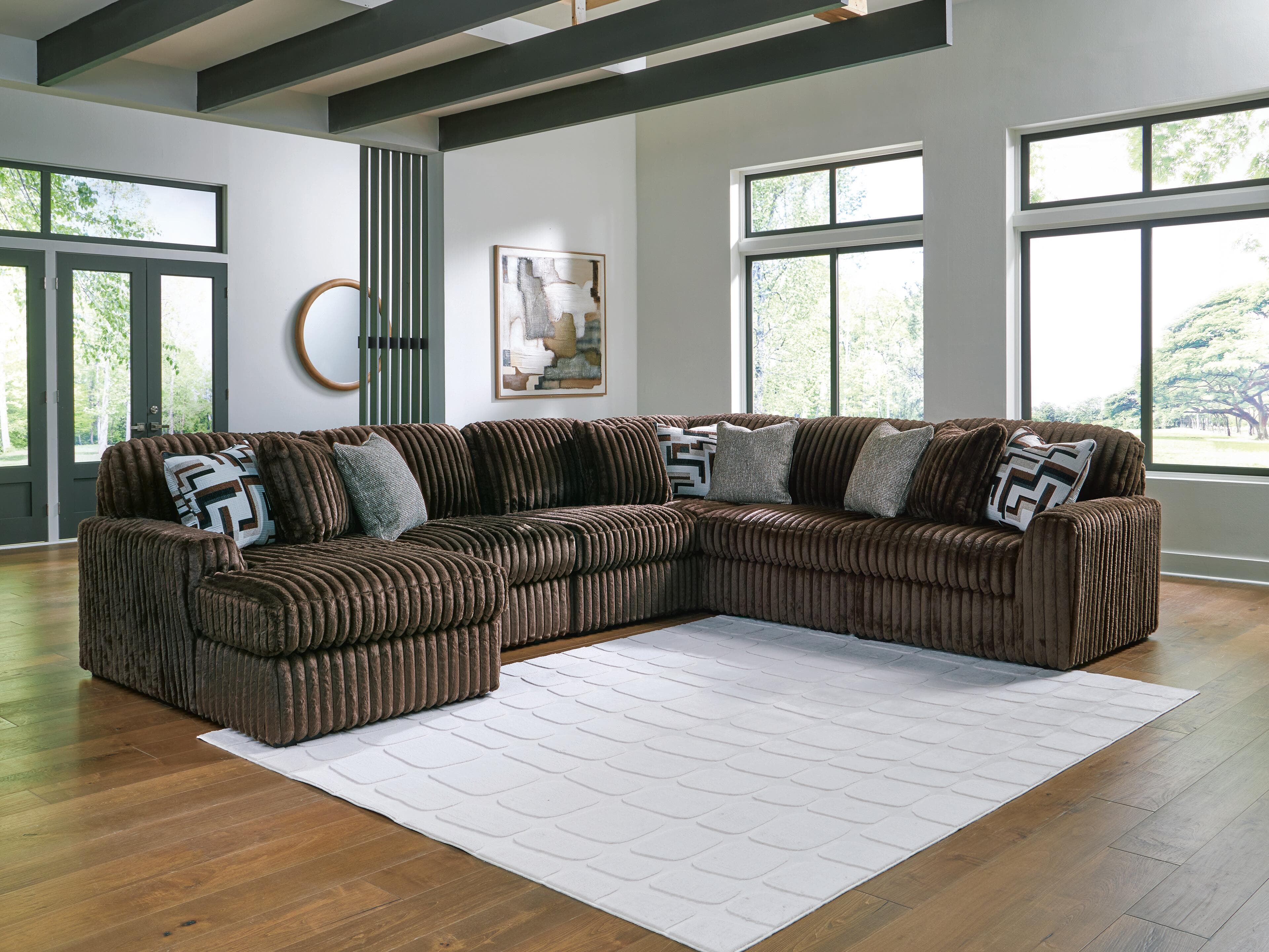 Midnight-Madness 6-Piece Sectional with Chaise — Chocolate — view 2