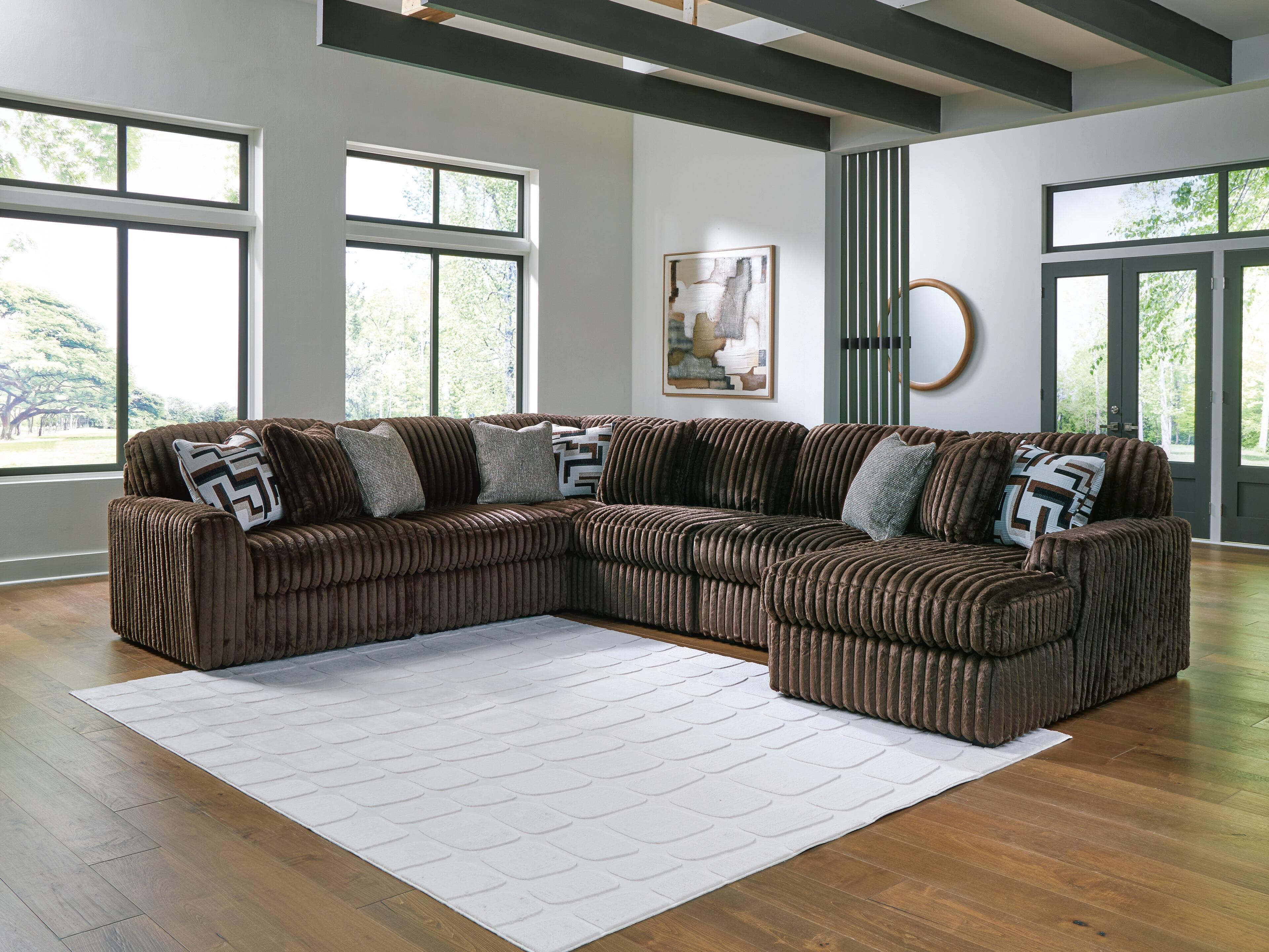 Midnight-Madness 6-Piece Sectional with Chaise — Chocolate — view 2