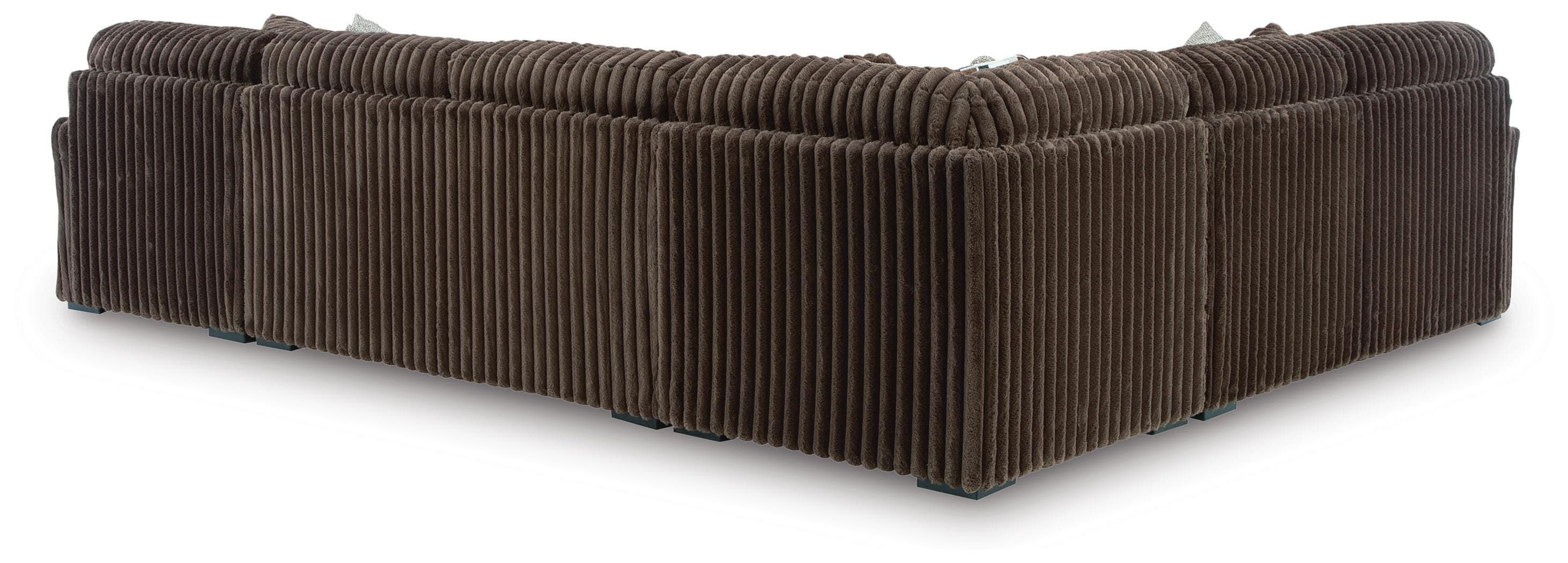 Midnight-Madness 4-Piece Sectional with Chaise — Brown/Beige — view 3