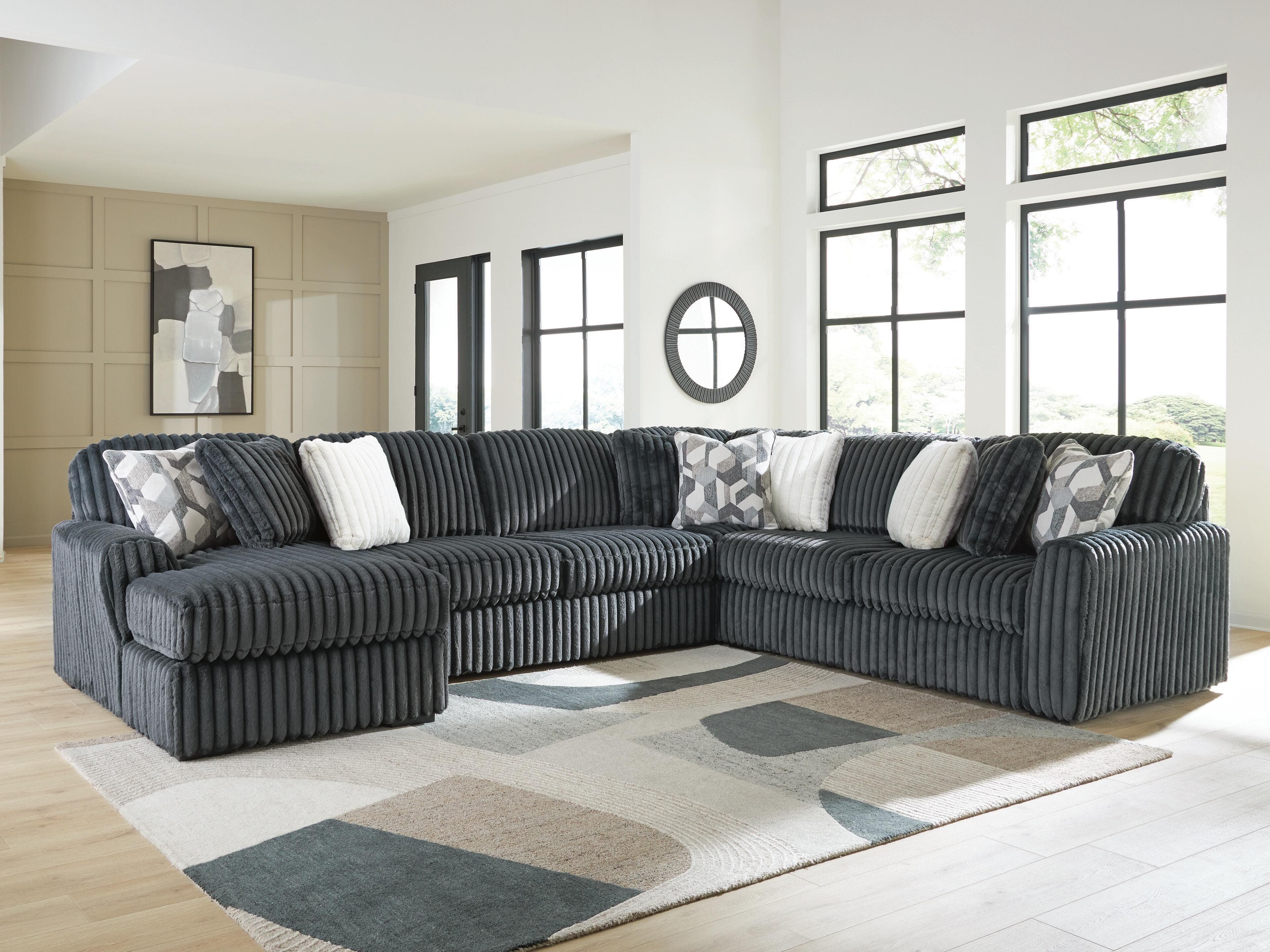Midnight-Madness 4-Piece Sectional with Chaise — Gunmetal — view 2