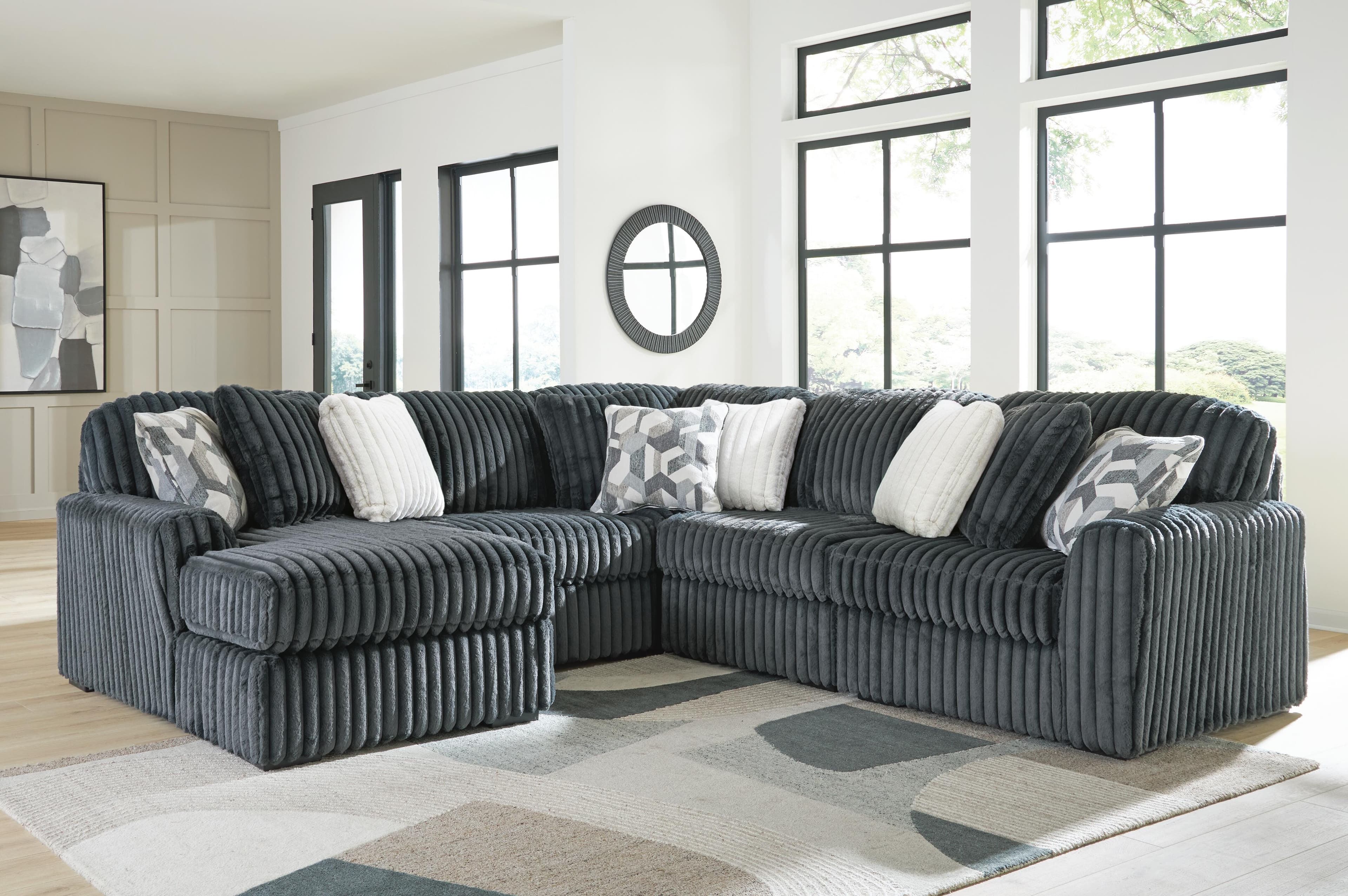 Midnight-Madness 5-Piece Sectional with Chaise — Gunmetal — view 2
