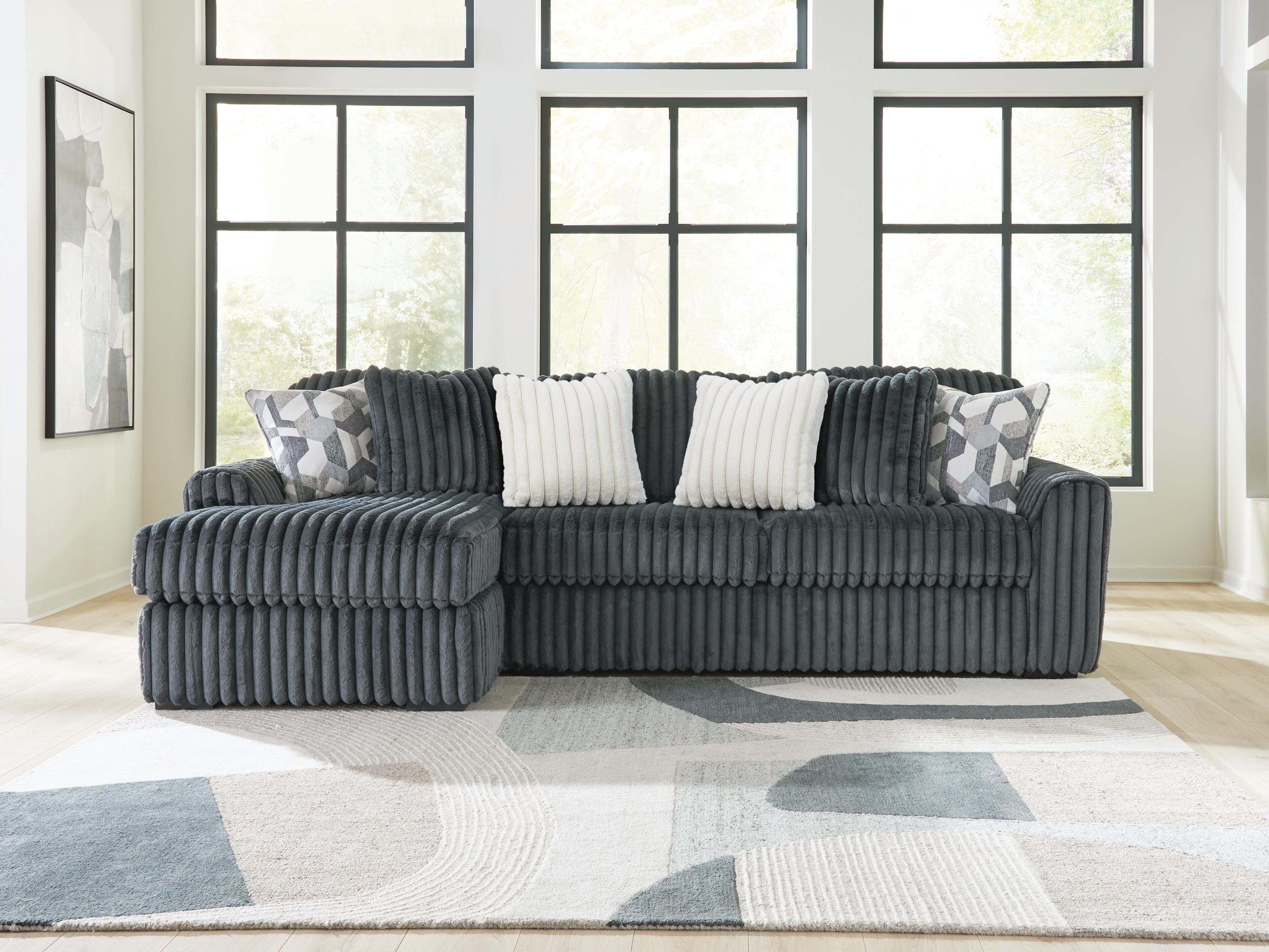 Midnight-Madness 2-Piece Sectional Sofa Chaise — Gunmetal — view 2