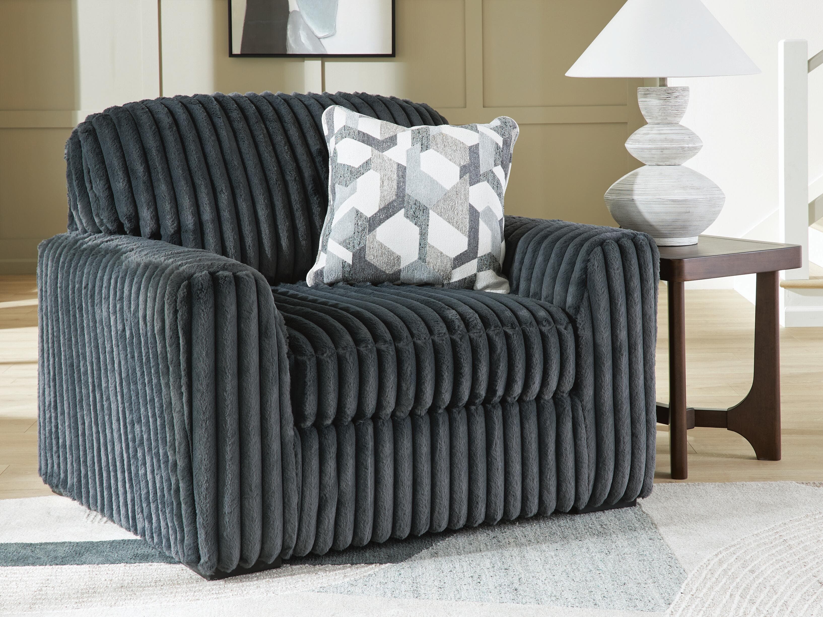 Midnight-Madness Oversized Chair — Black/Gray — view 2