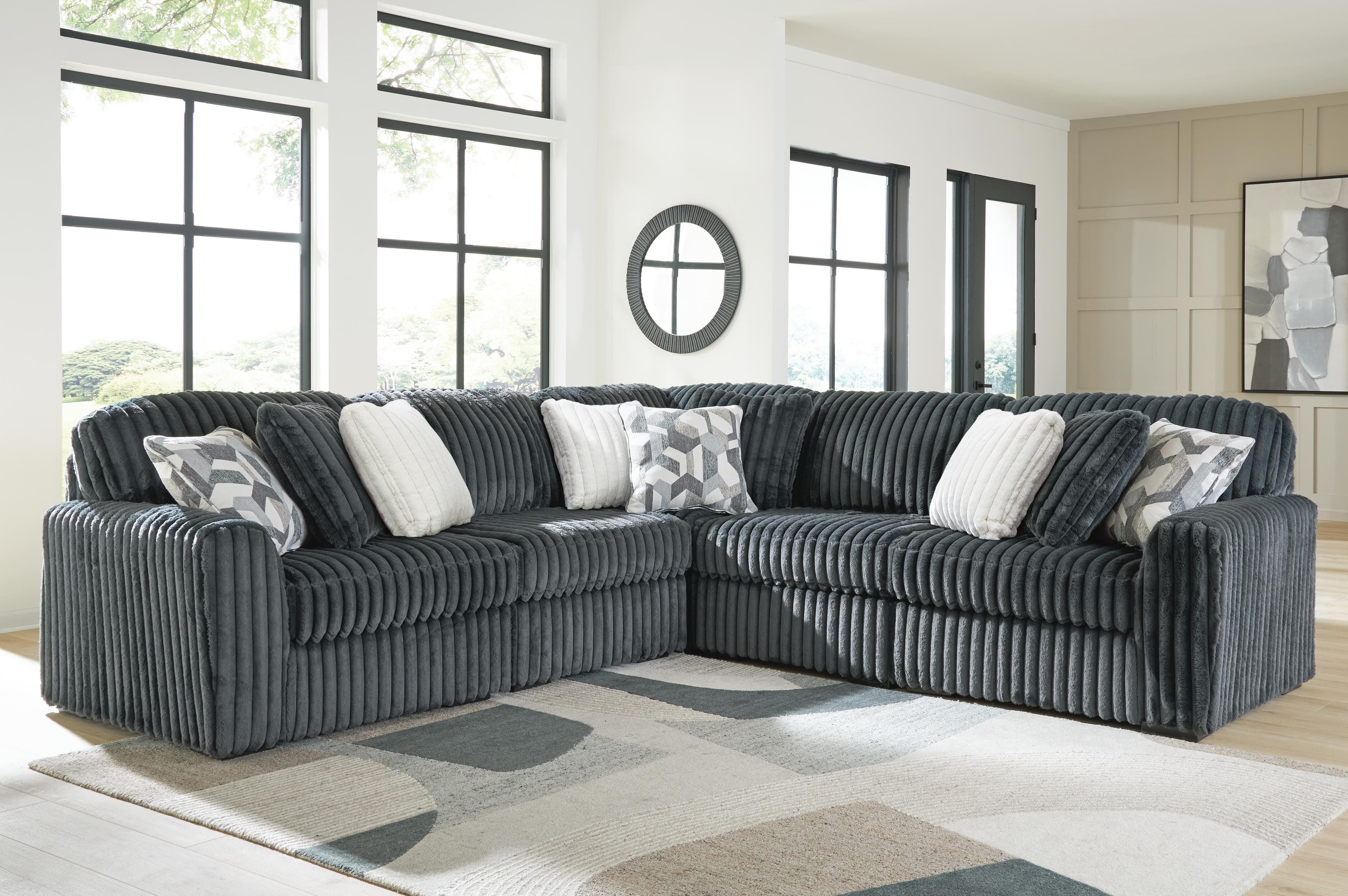 Midnight-Madness 5-Piece Sectional — Gunmetal — view 2