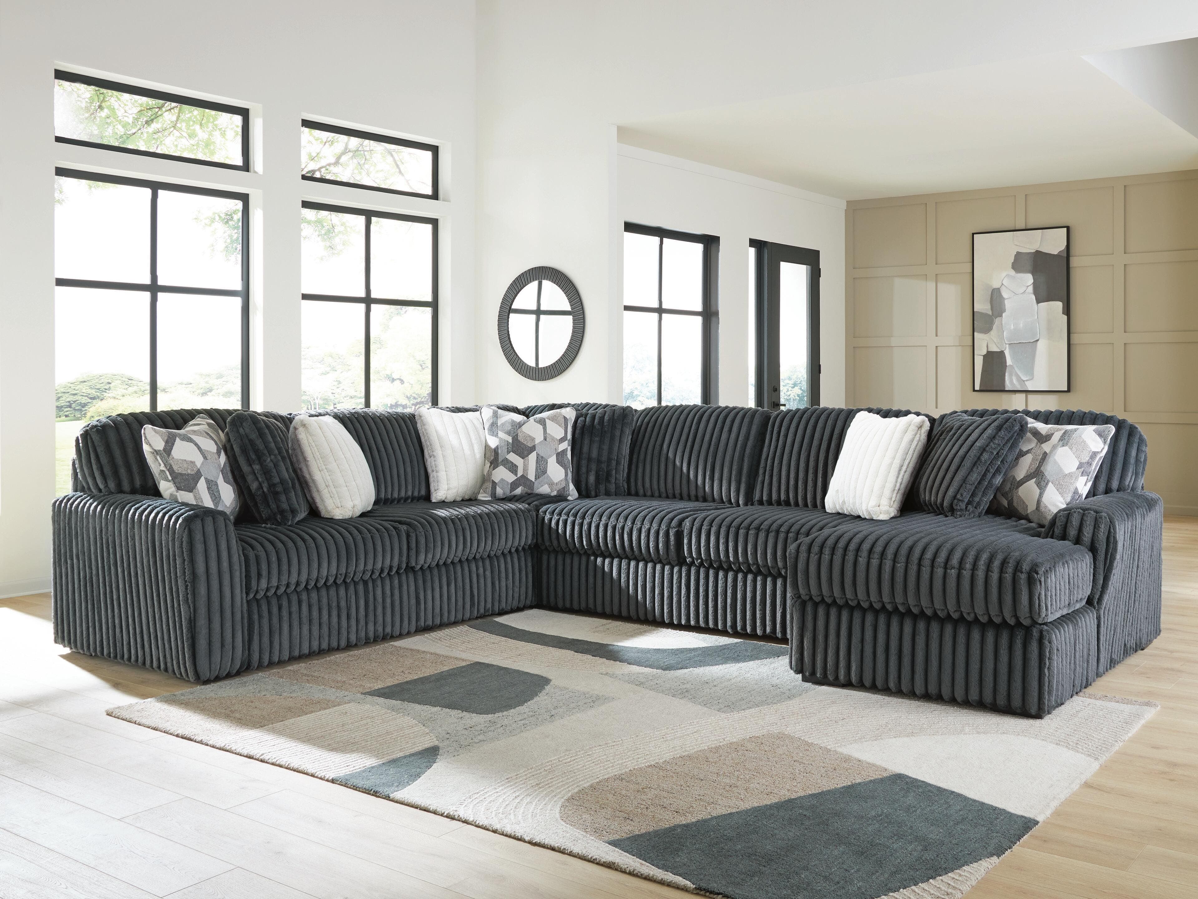 Midnight-Madness 4-Piece Sectional with Chaise — Gunmetal — view 2