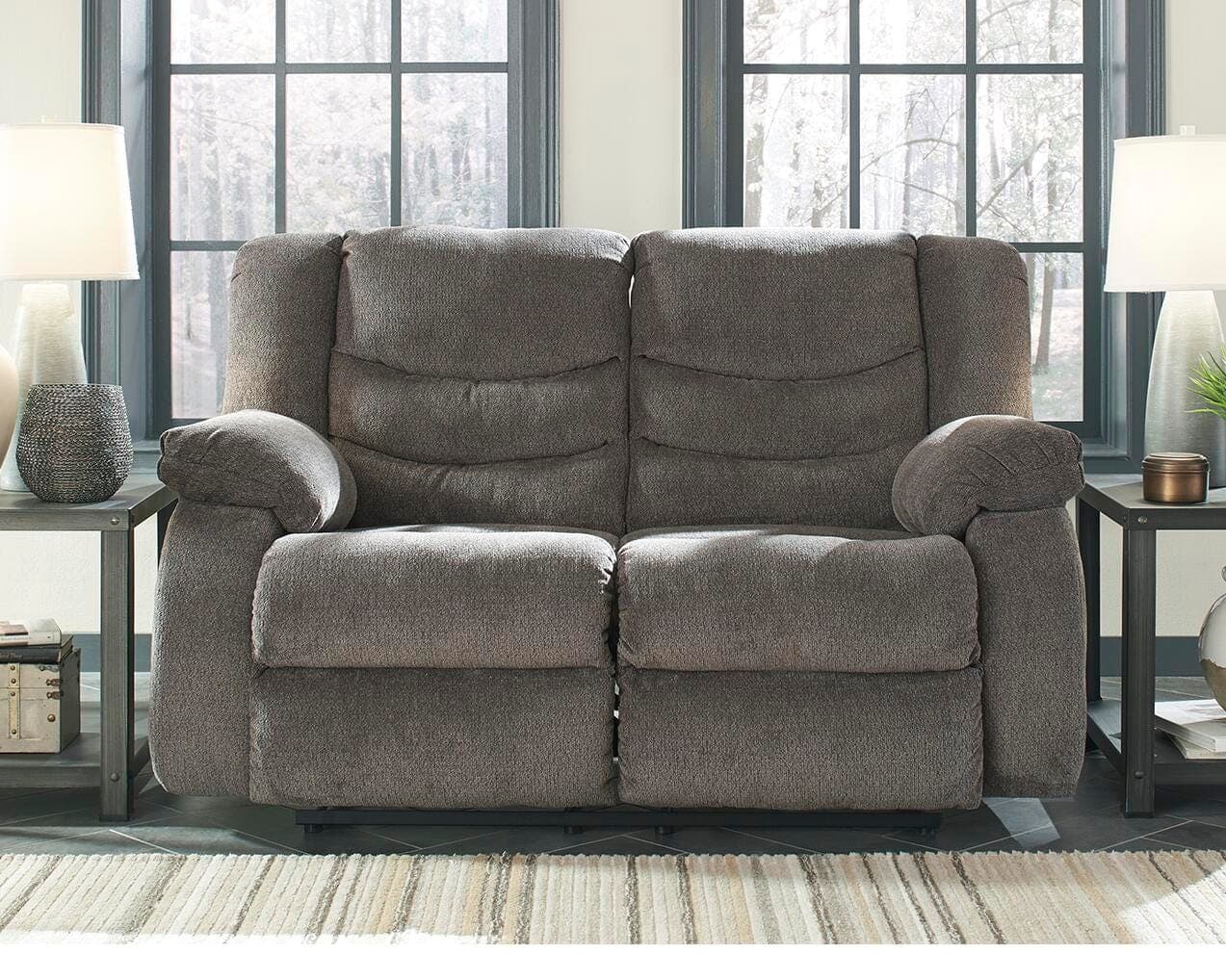 Tulen Reclining Loveseat — Black/Gray — view 2