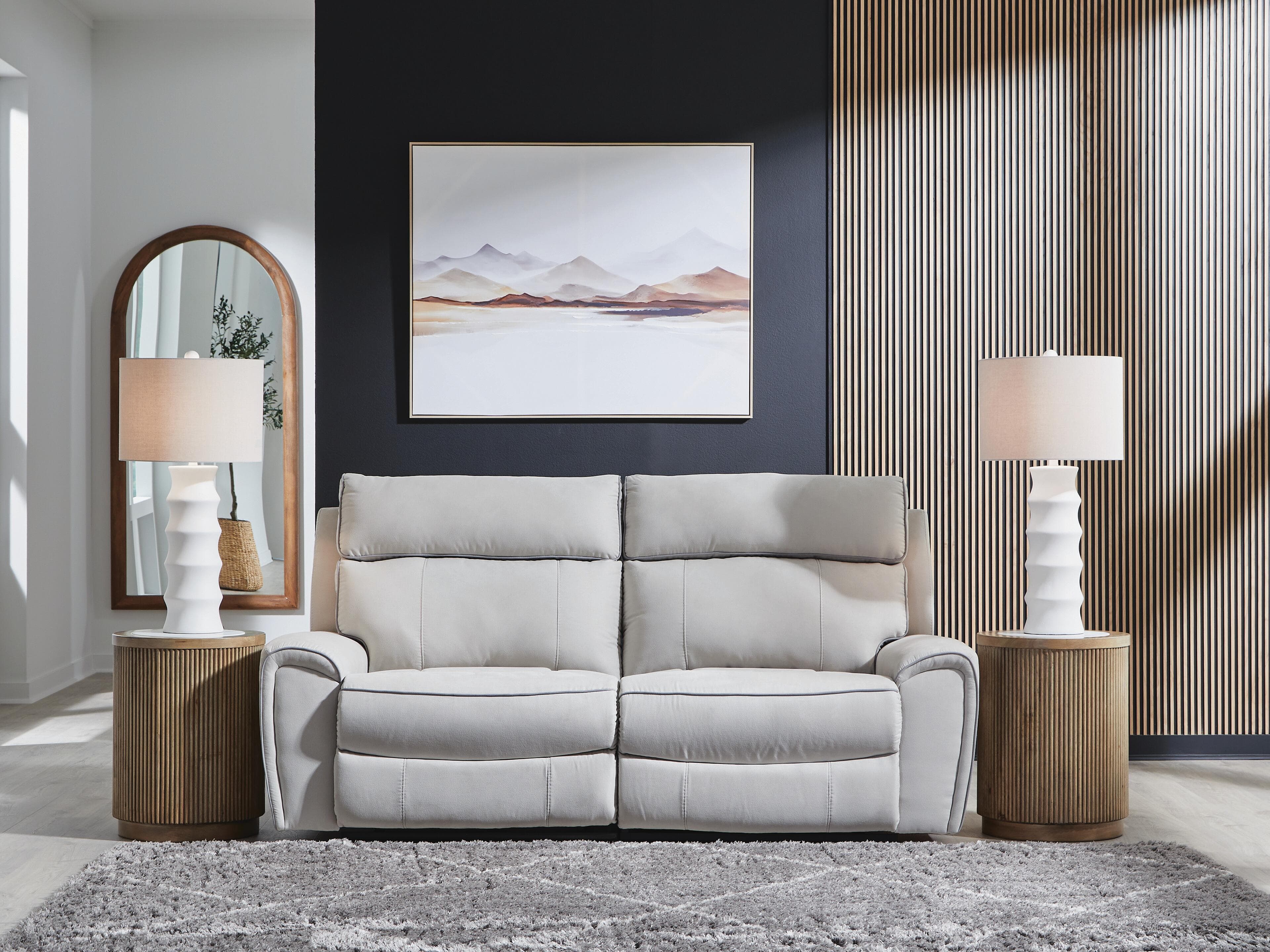 Grafton Pike 2-Piece Reclining Loveseat — Pearl/Ash — view 2