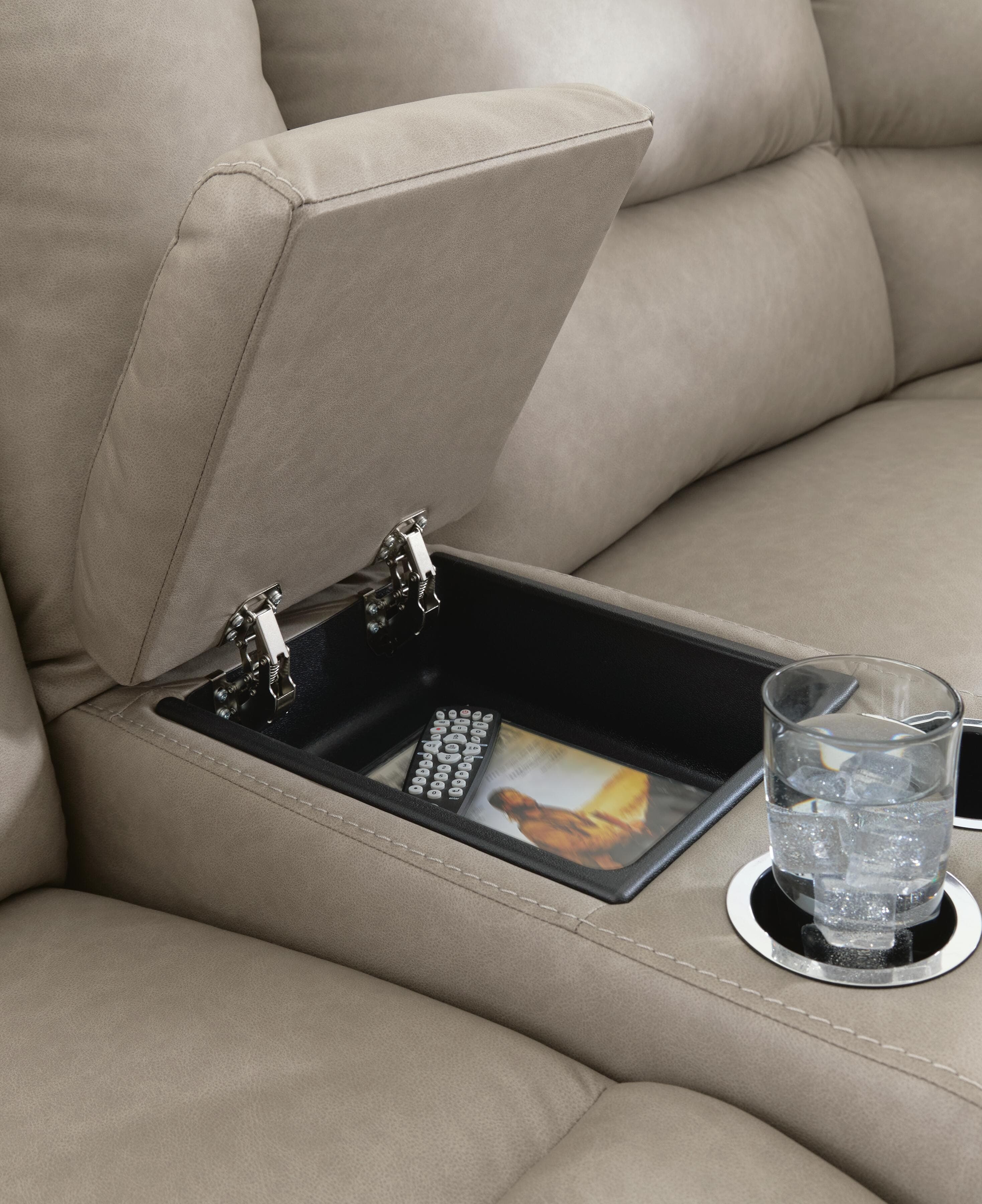 Brannigan 6-Piece Power Reclining Sectional — Pebble — view 6