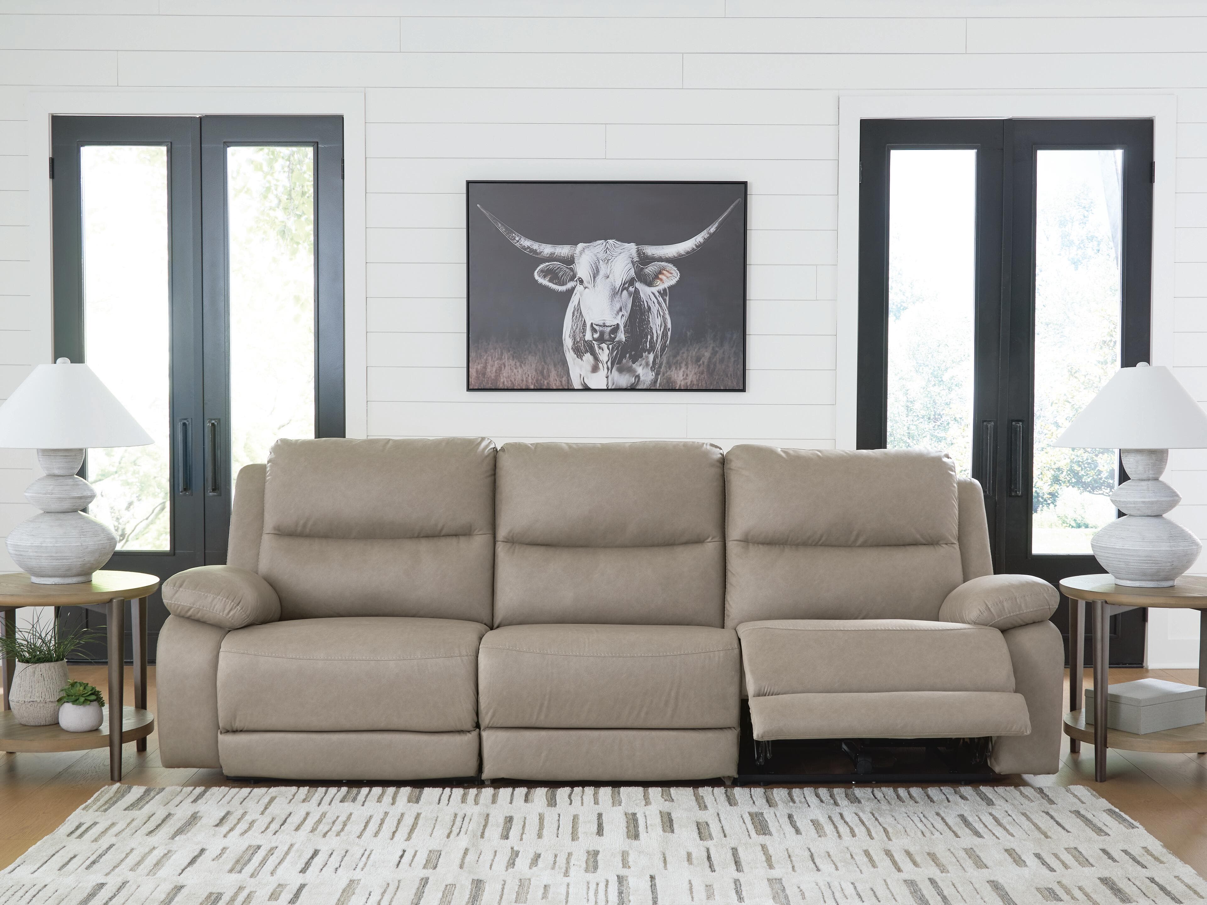 Brannigan 3-Piece Power Reclining Sectional — Pebble — view 3