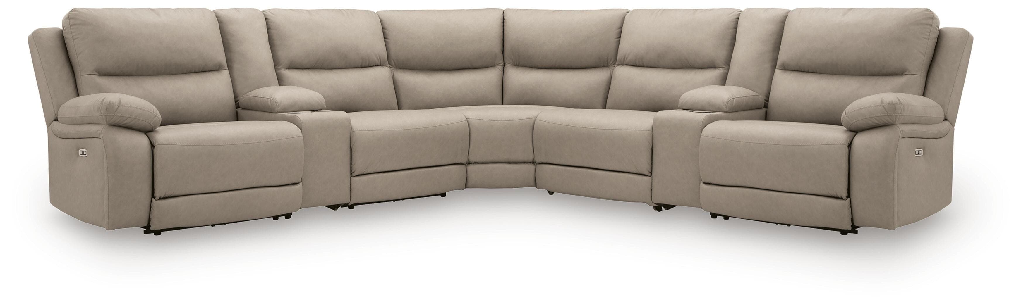 Brannigan 7-Piece Reclining Sectional with Storage Consoles