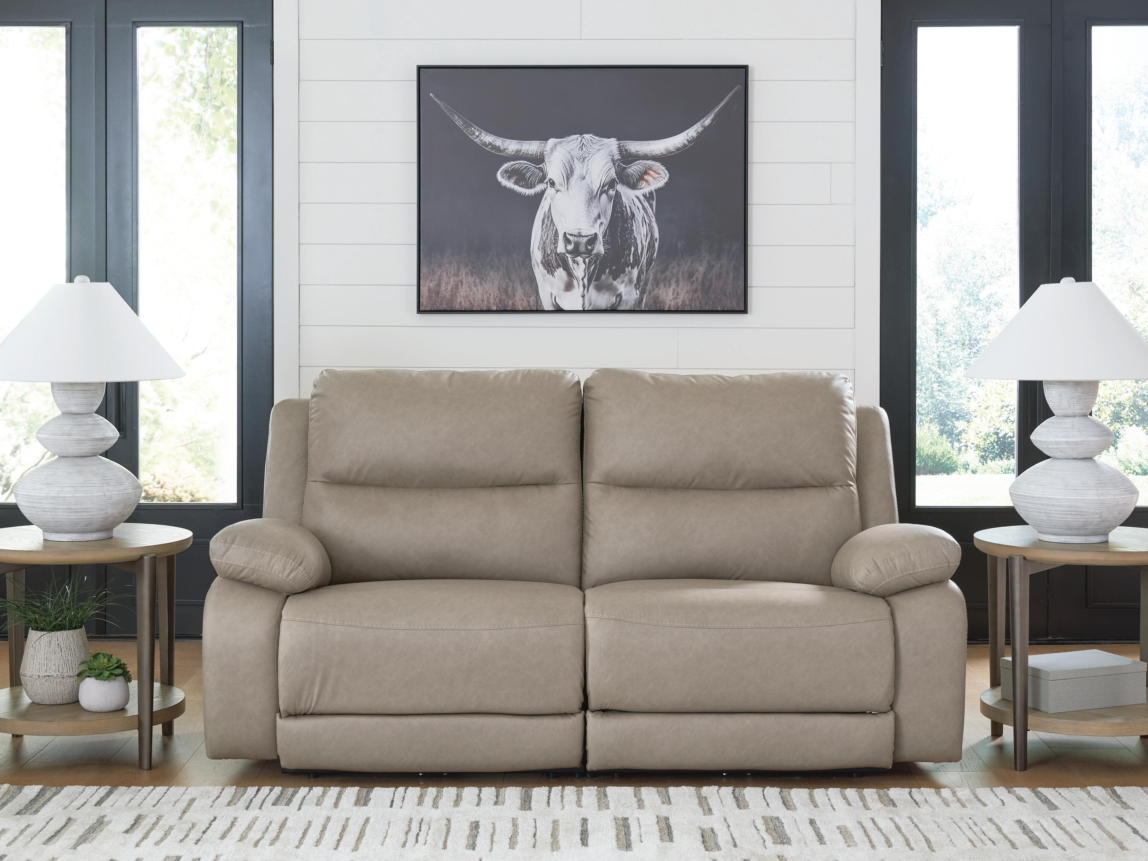 Brannigan 2-Piece Reclining Loveseat — Pebble — view 2