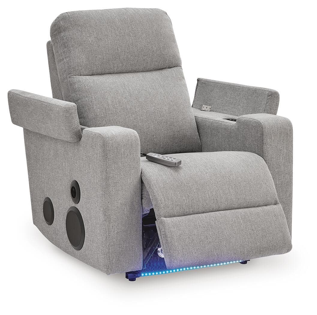 Landdin Power Glider Recliner with Audio System — Black/Gray — view 4