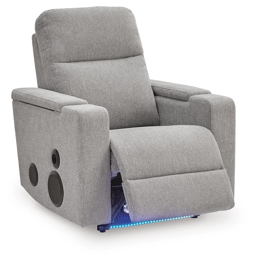 Landdin Power Glider Recliner with Audio System — Black/Gray — view 3