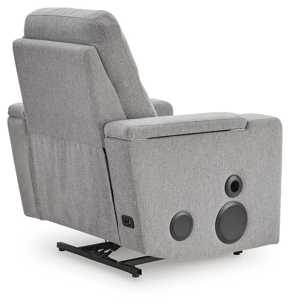 Landdin Power Glider Recliner with Audio System — Black/Gray — view 7
