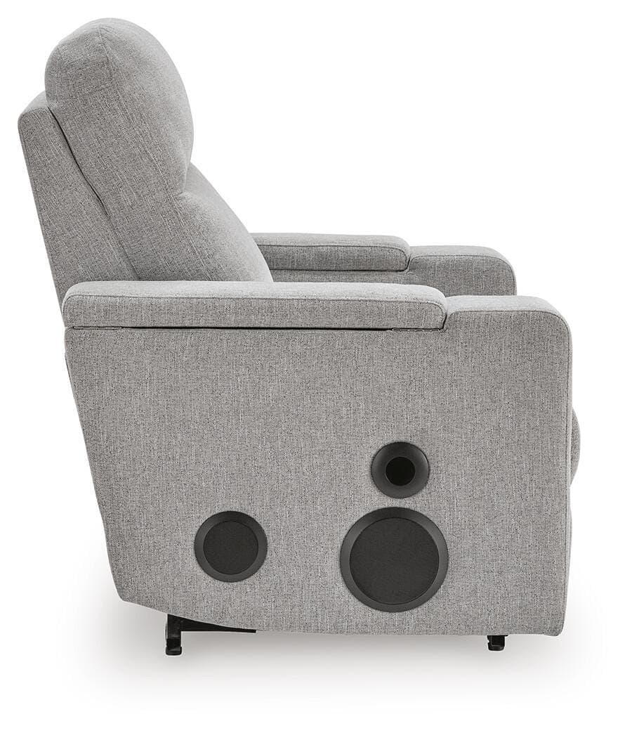 Landdin Power Glider Recliner with Audio System — Black/Gray — view 6