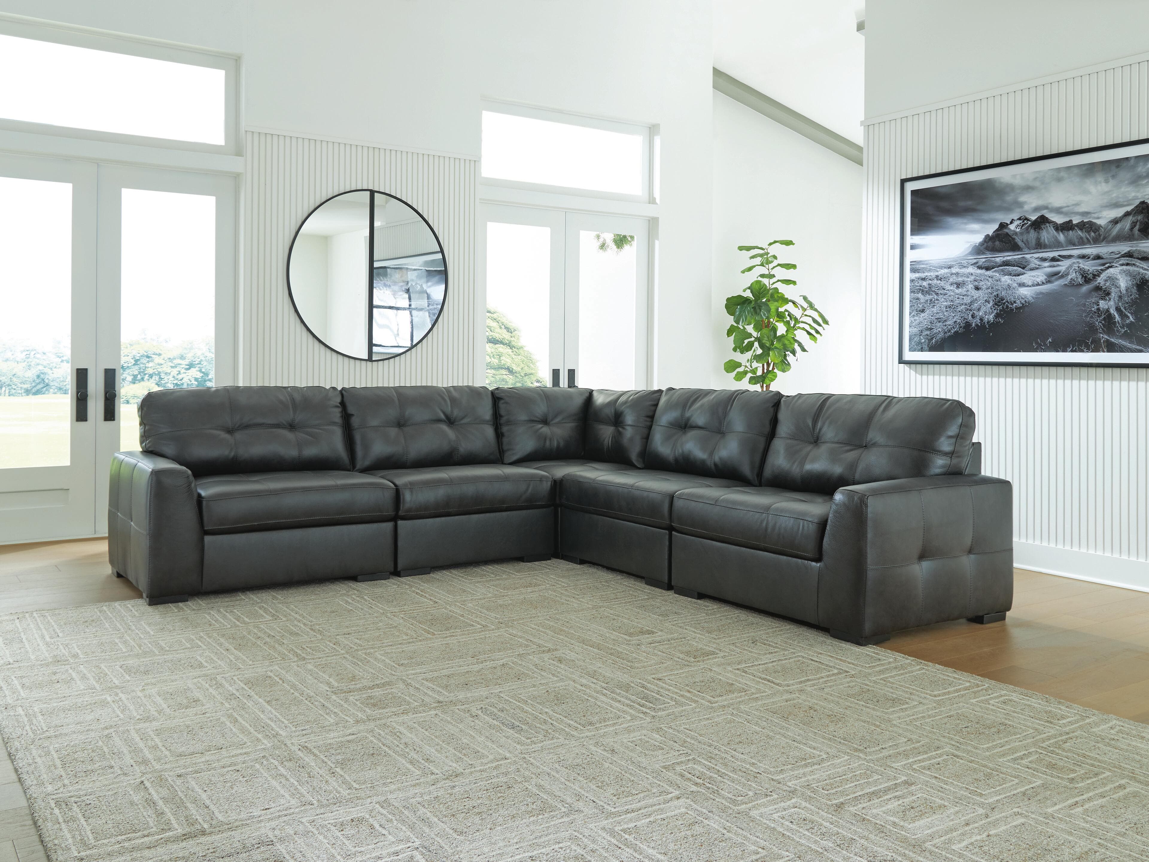 Brindley Pier 5-Piece Sectional — Black/Gray — view 2