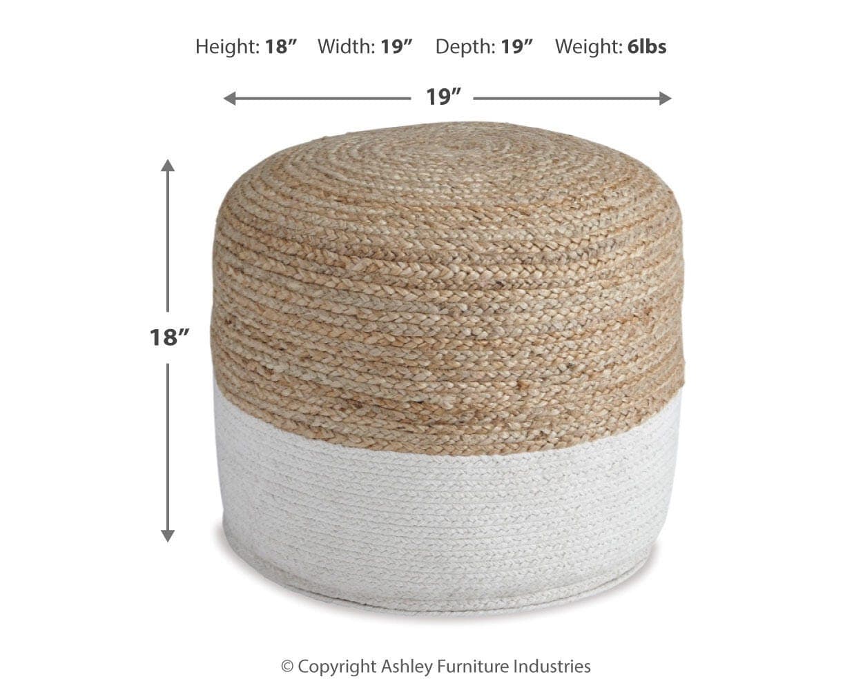Sweed Valley Pouf — Brown/Beige & White — view 3