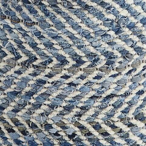 Chevron Pouf — Blue — view 4