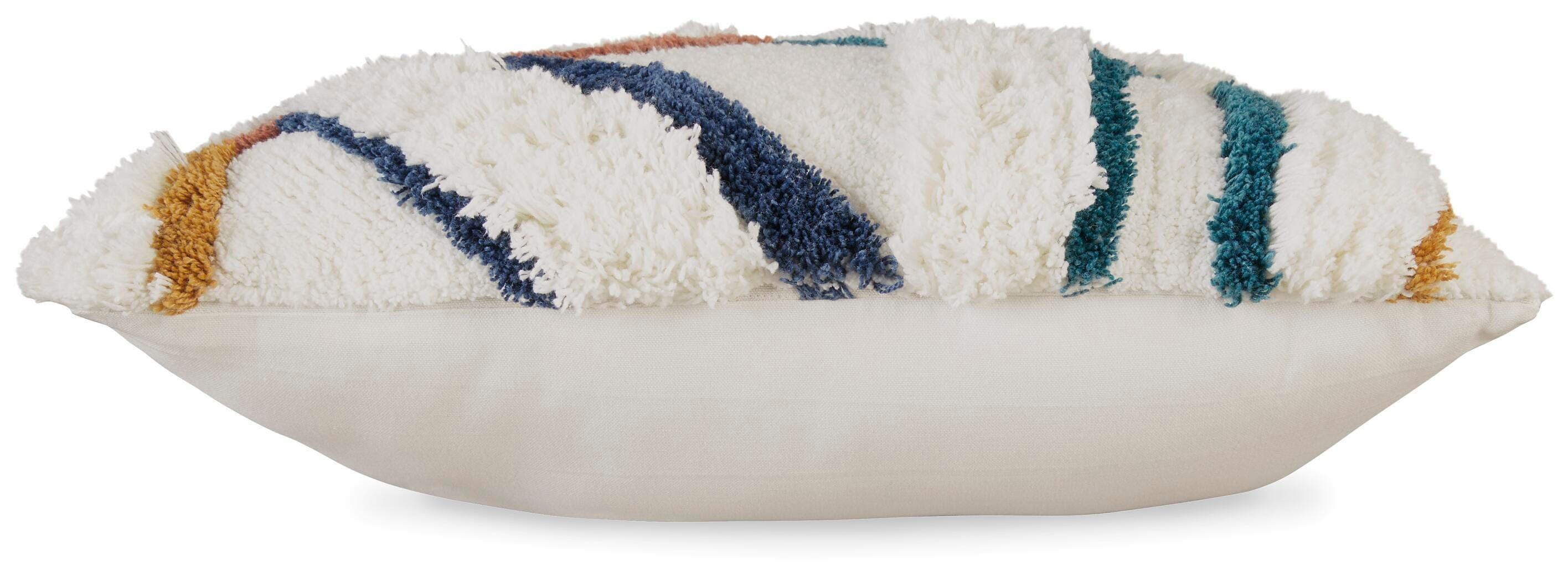 Evermore Pillow — White, Orange, Blue, Brown/Beige & Green — view 3