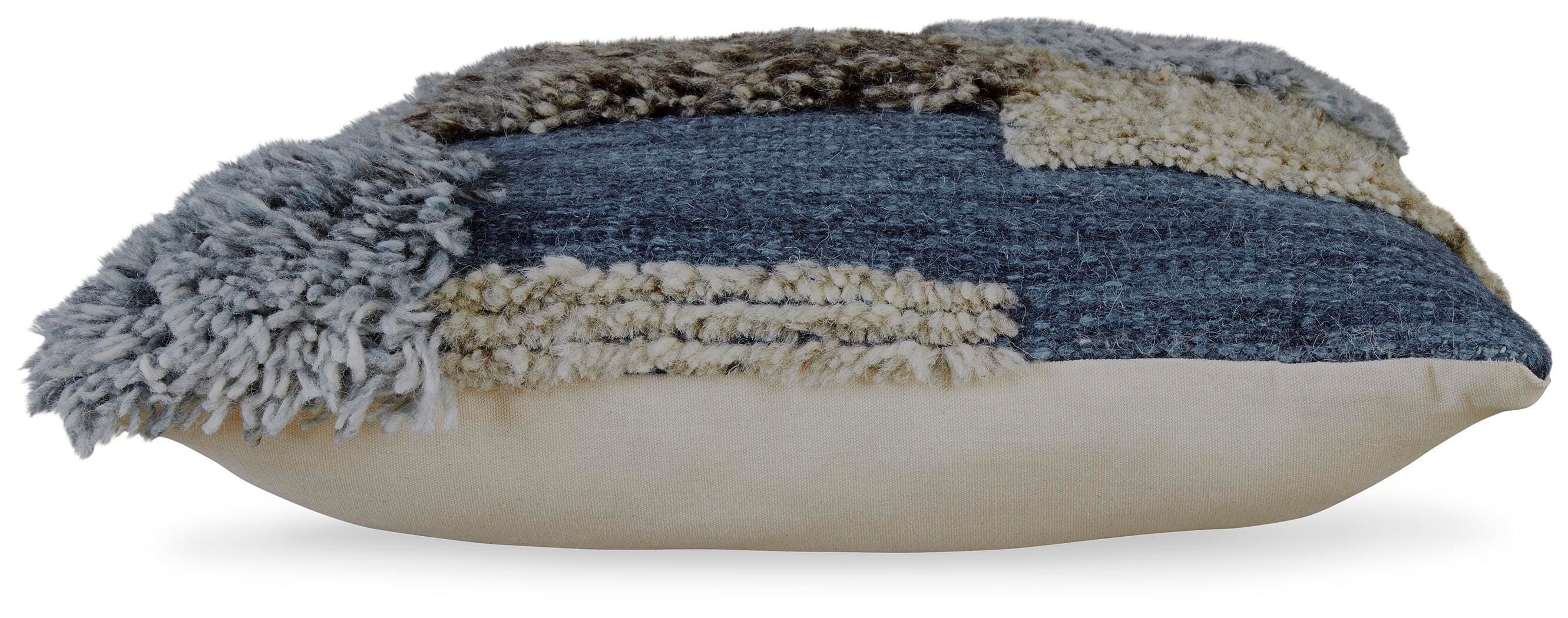 Gibbend Pillow — White, Black/Gray & Blue — view 4