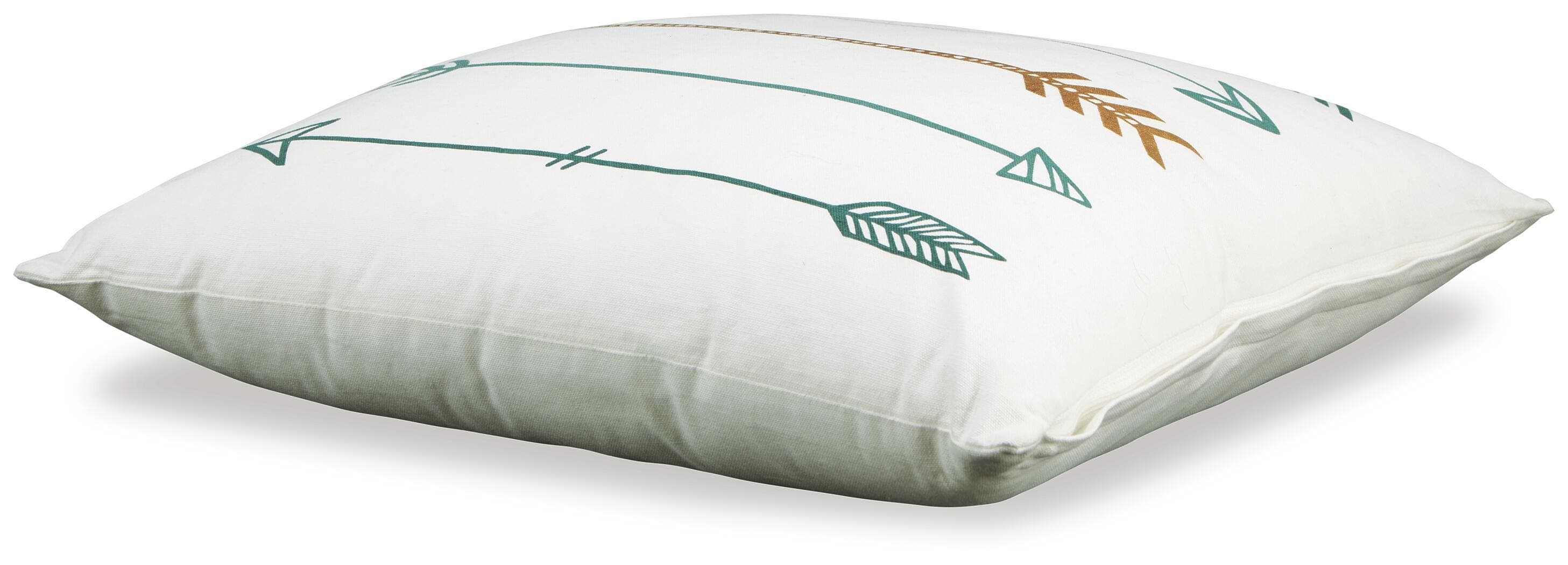 Gyldan Pillow (Set of 4) — White, Metallic & Green — view 3