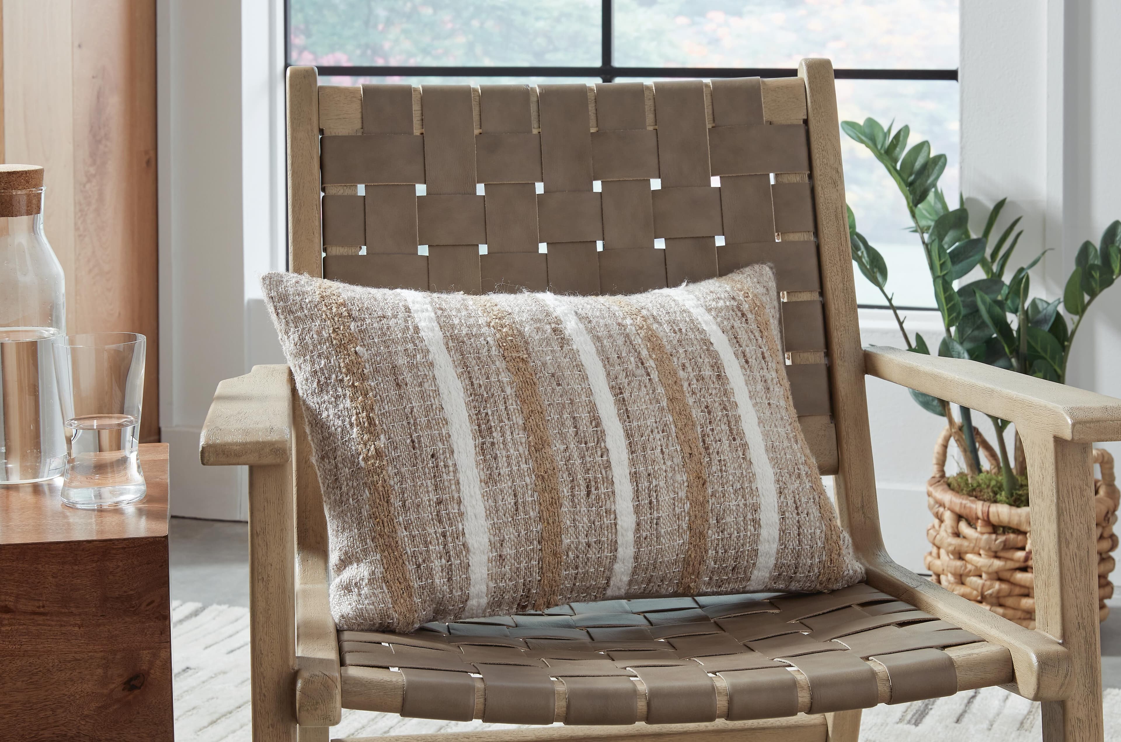 Benish Pillow (Set of 4) — White & Brown/Beige — view 2