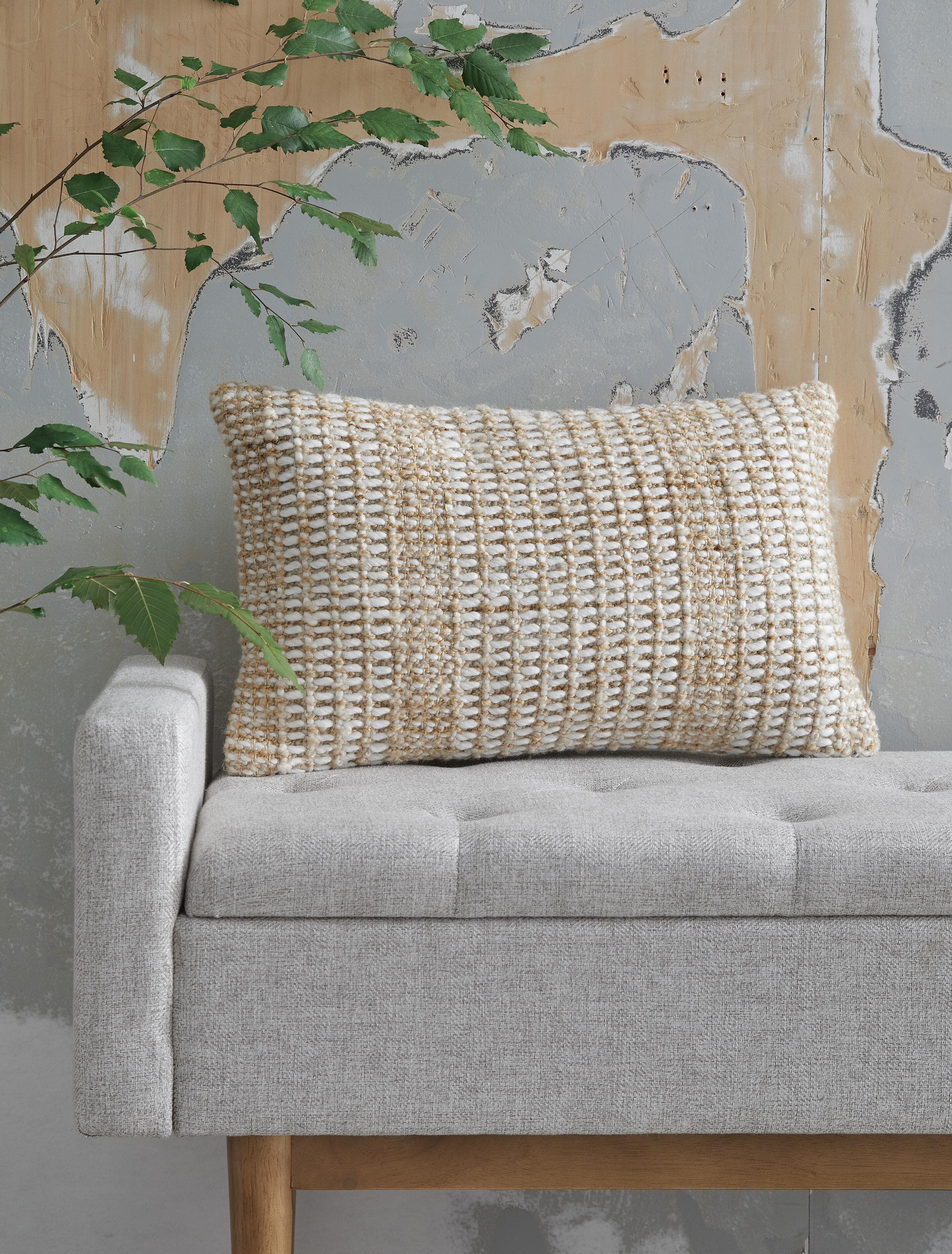 Hathby Pillow (Set of 4) — White & Brown/Beige — view 2