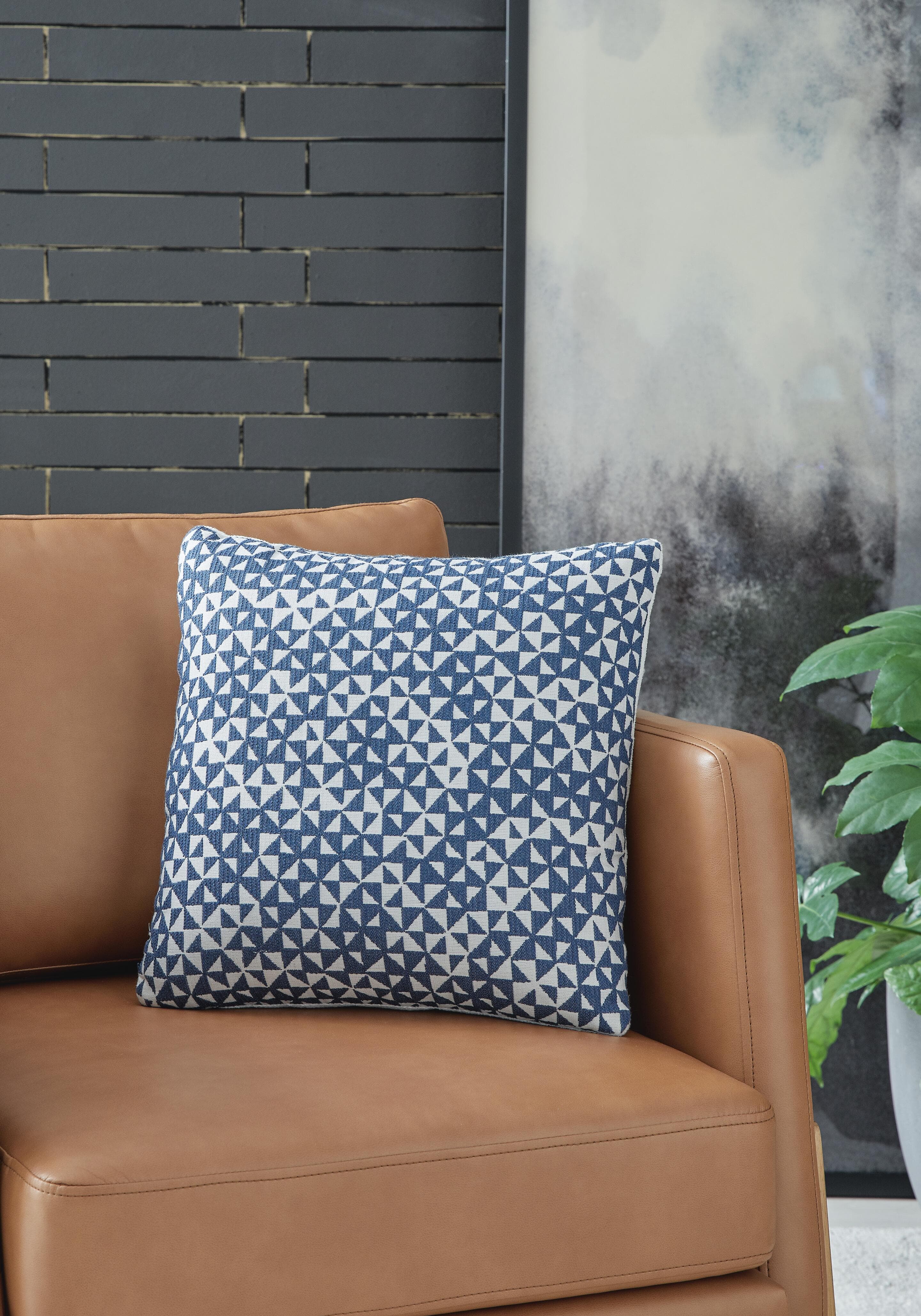 Jaycott Next-Gen Nuvella Pillow (Set of 4) — White & Blue — view 2
