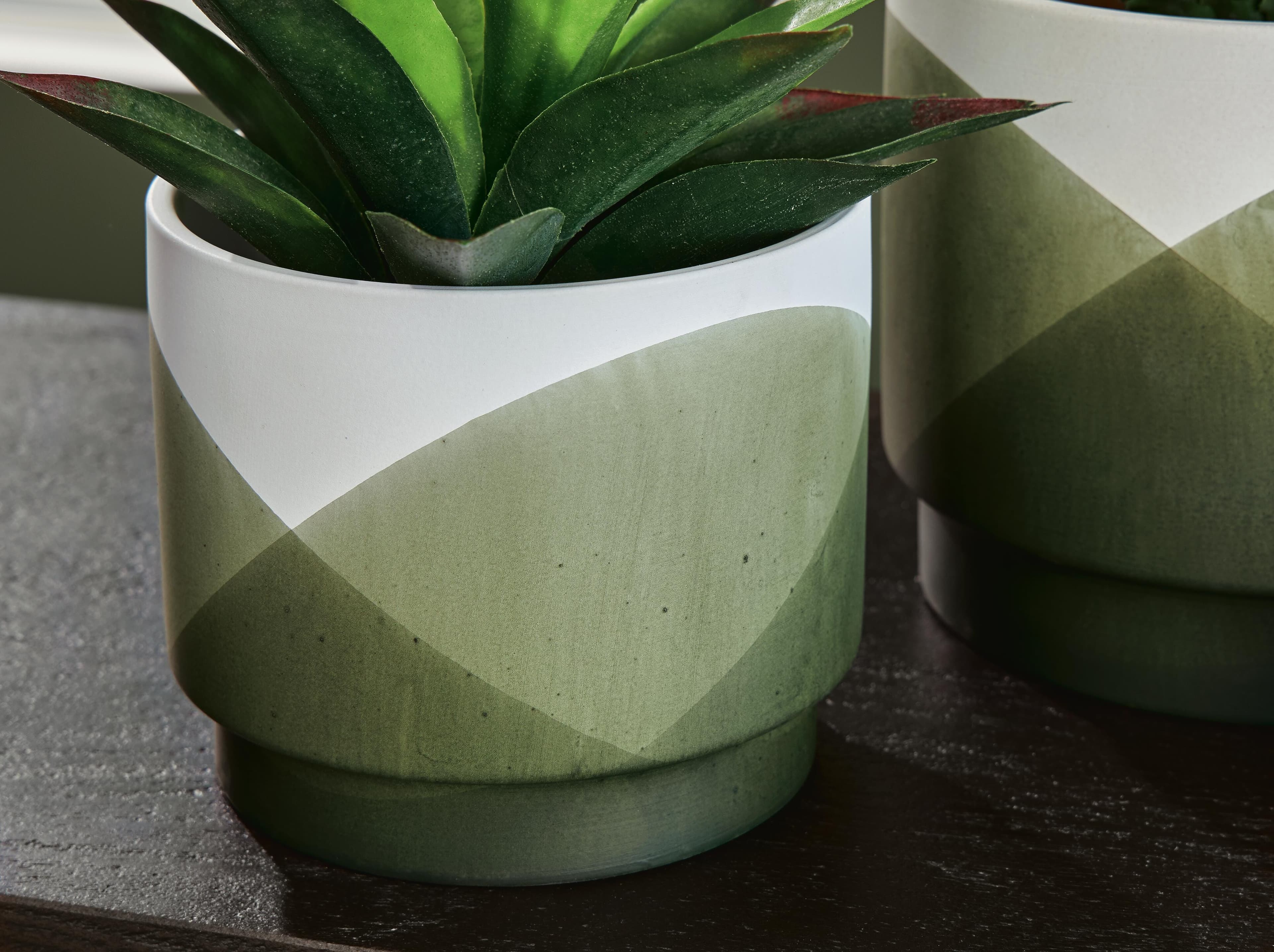 Ardenridge Planter (Set of 2) — White & Green — view 5