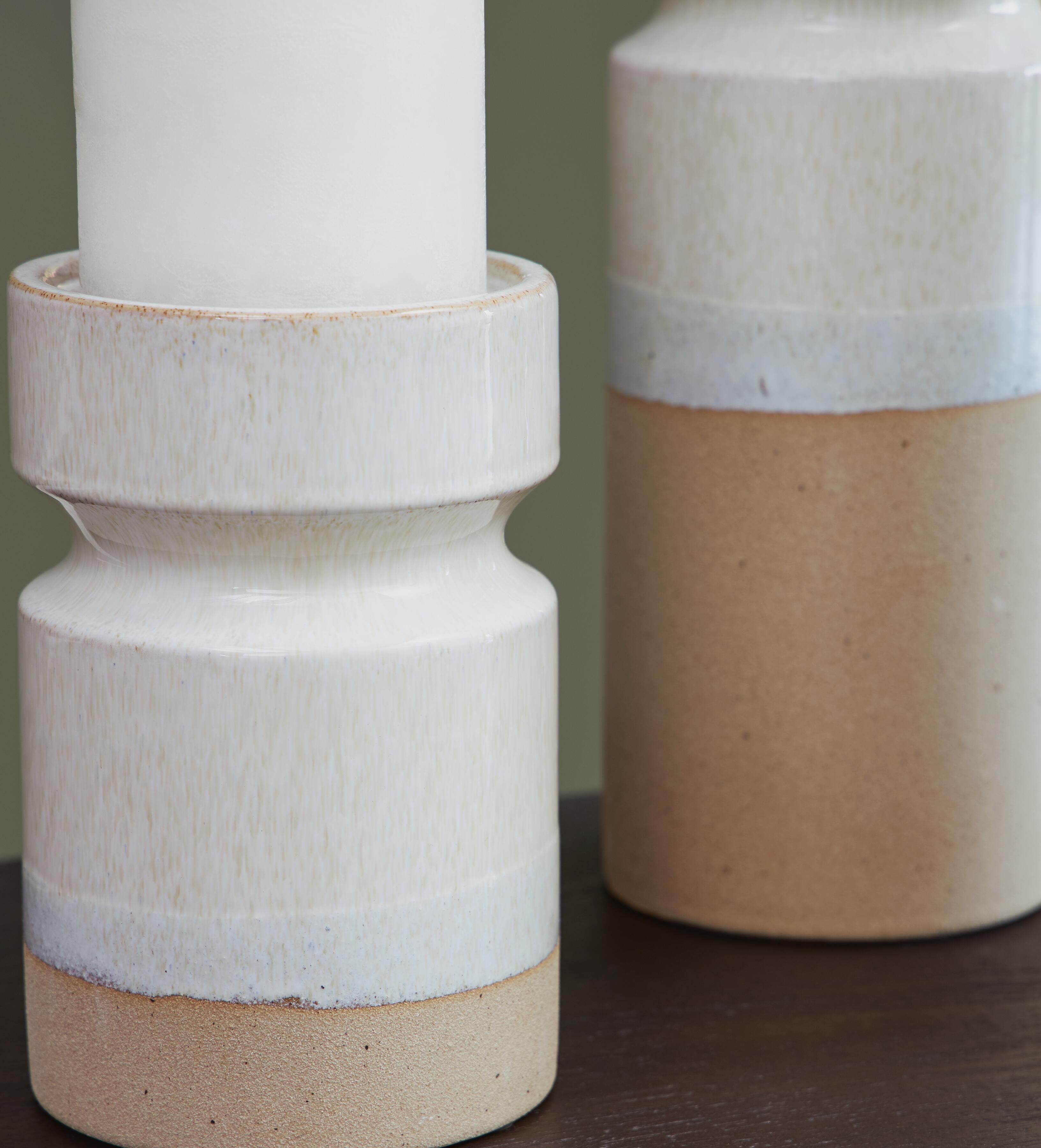 Hurston Candle Holder (Set of 3) — Transparent, White & Brown/Beige — view 5