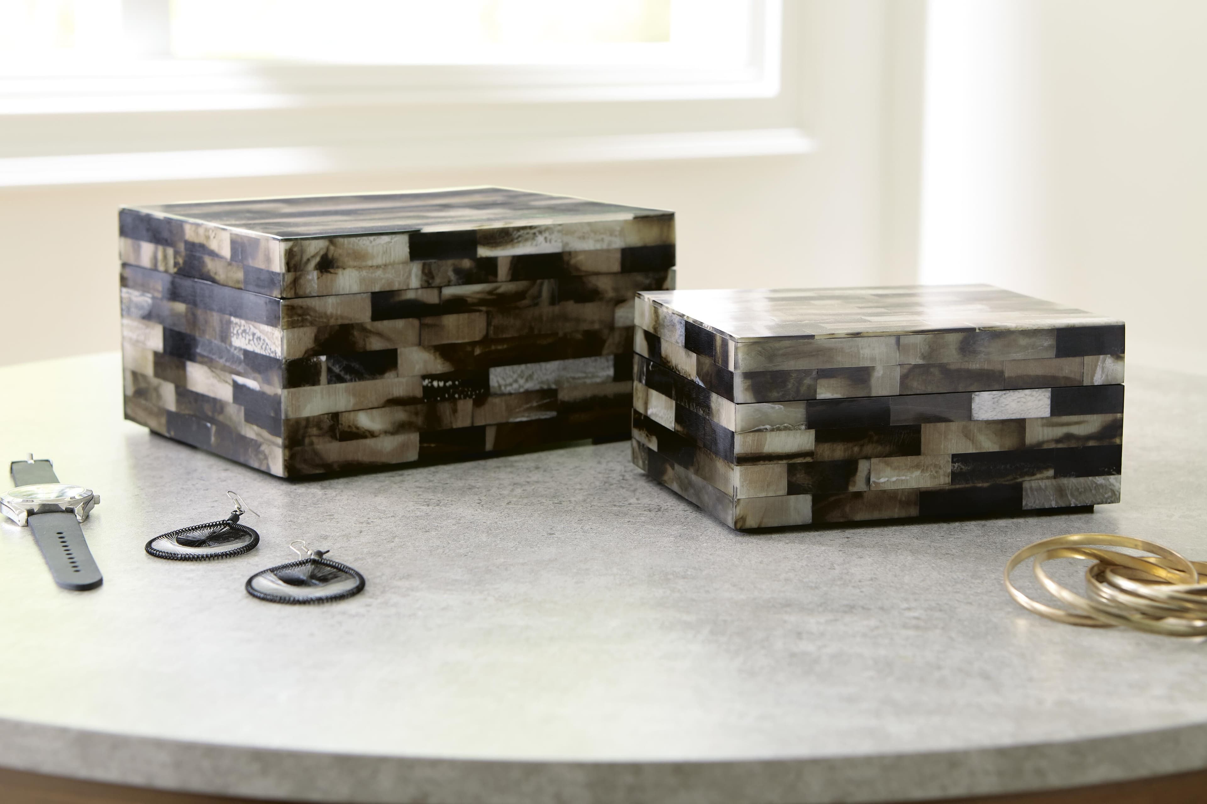Ellford Box (Set of 2) — White, Black/Gray & Brown/Beige — view 2