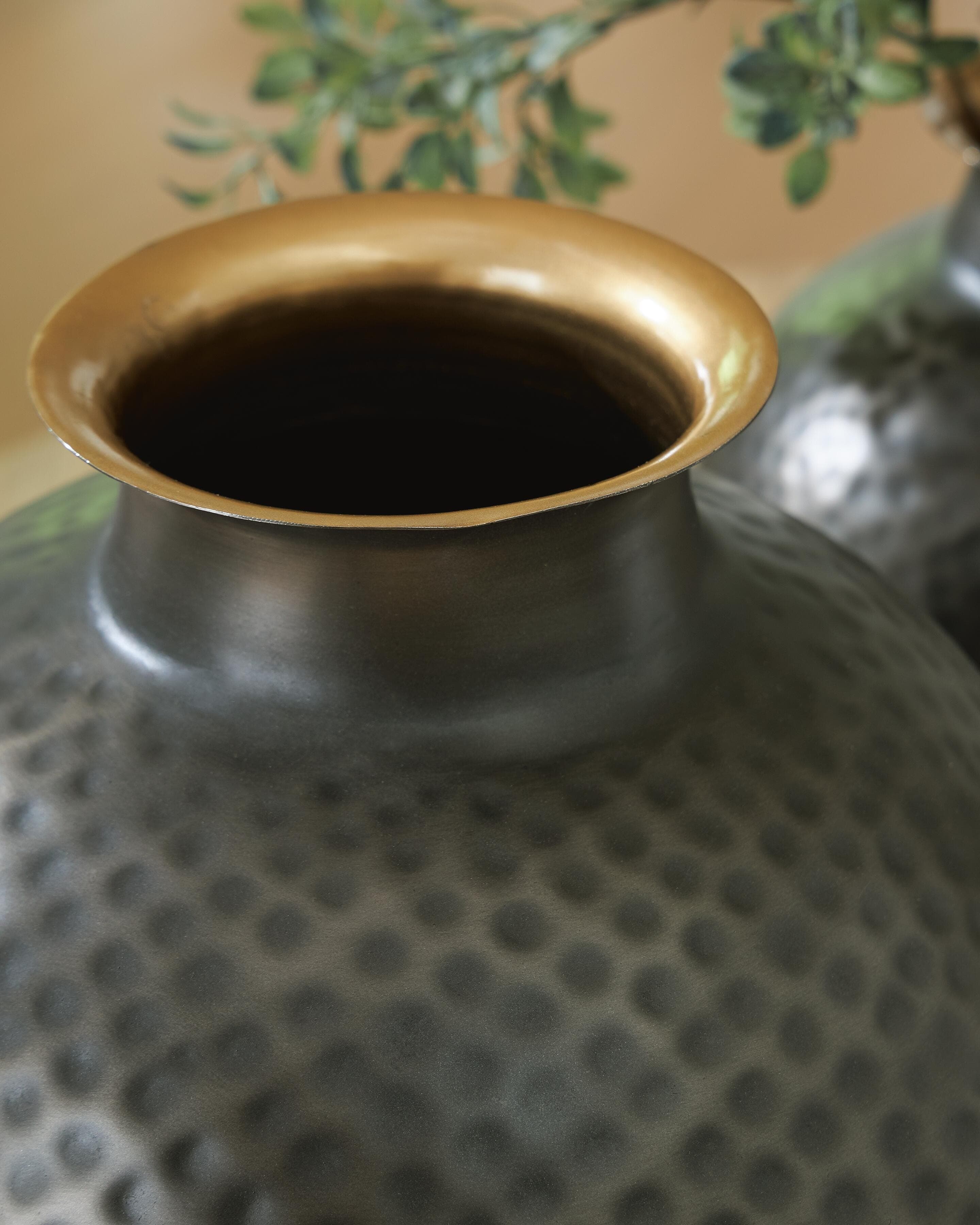 Woody Vase — Pewter/Gold Finish — view 3
