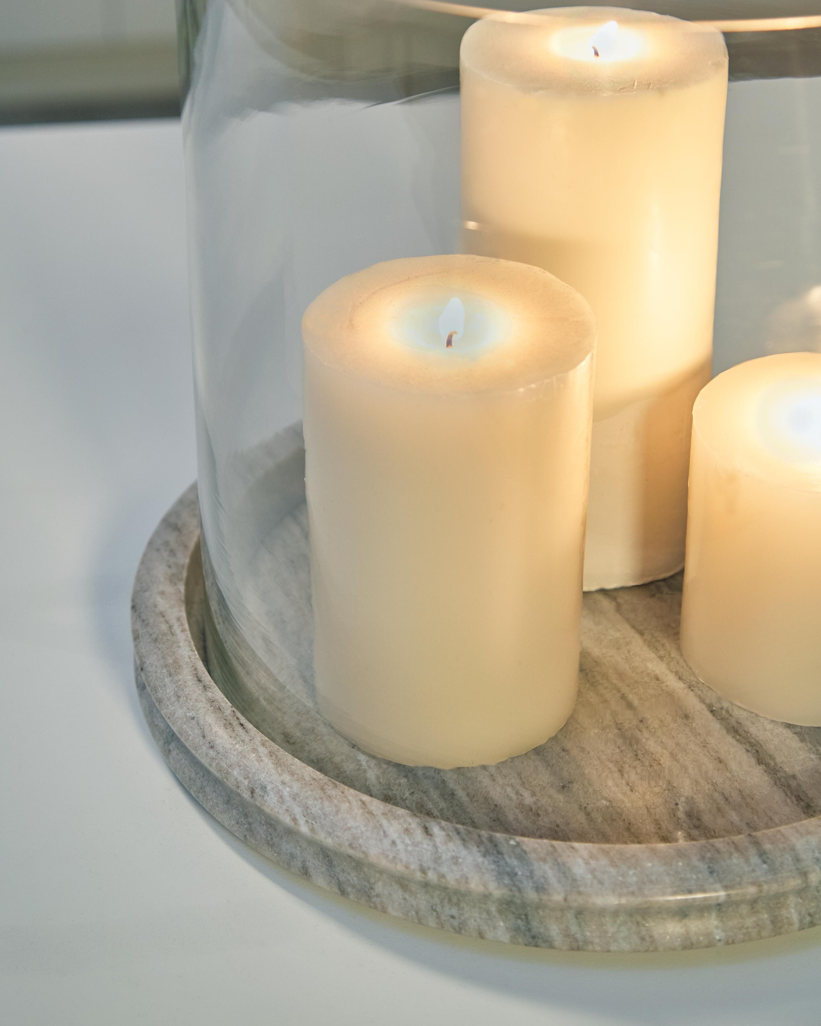 Saskia Candle Holder — Clear/Beige — view 3