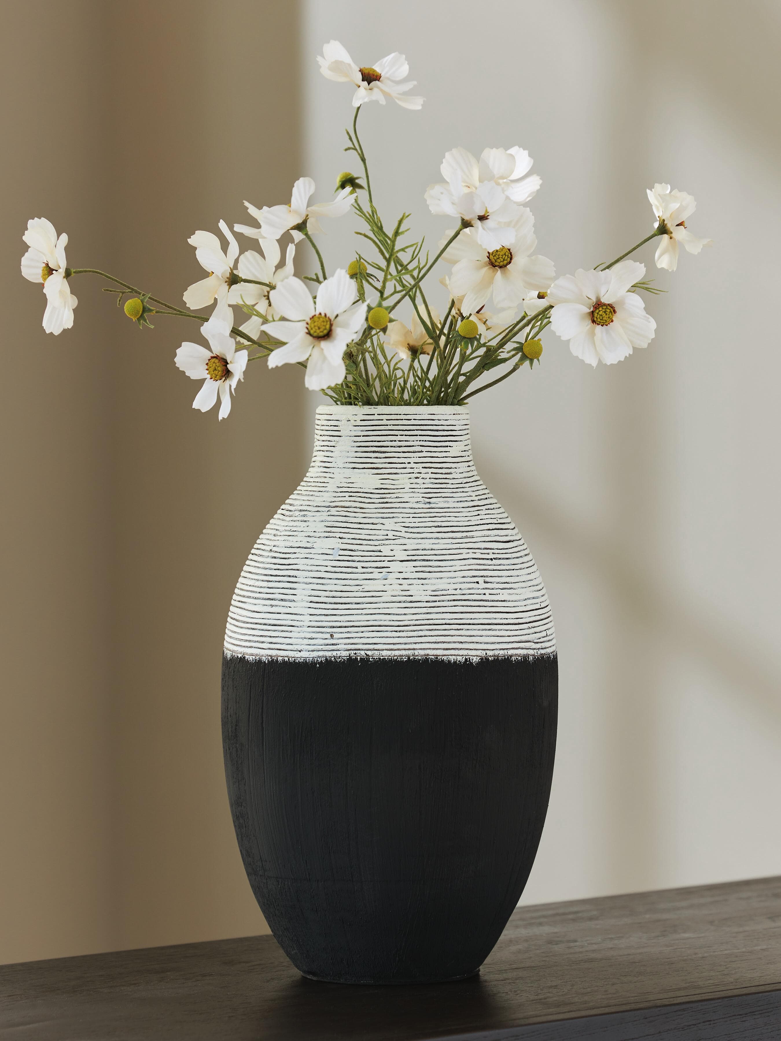 Girtha Vase — Antique White/Black — view 2