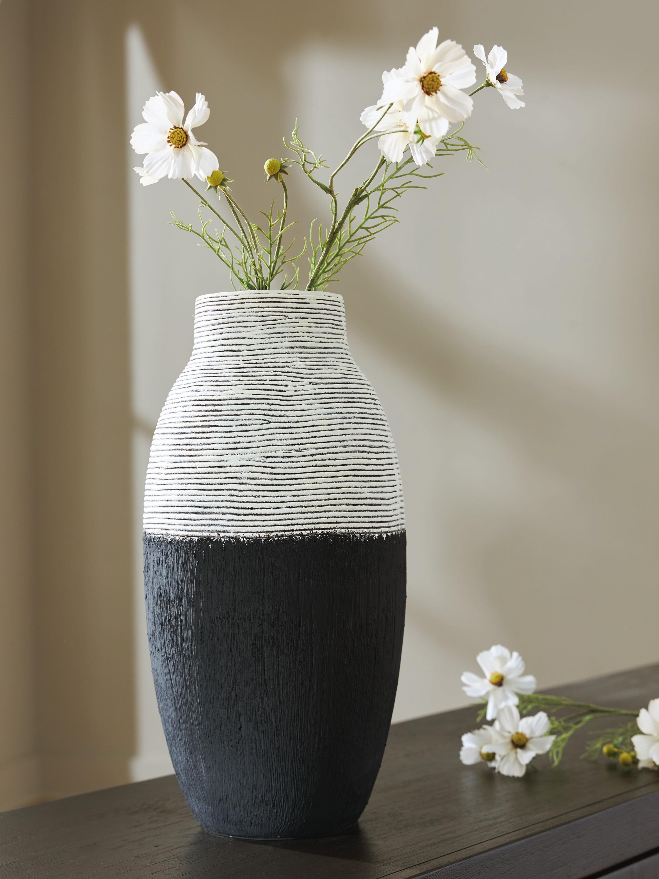 Girtha Vase — Antique White/Black — view 2